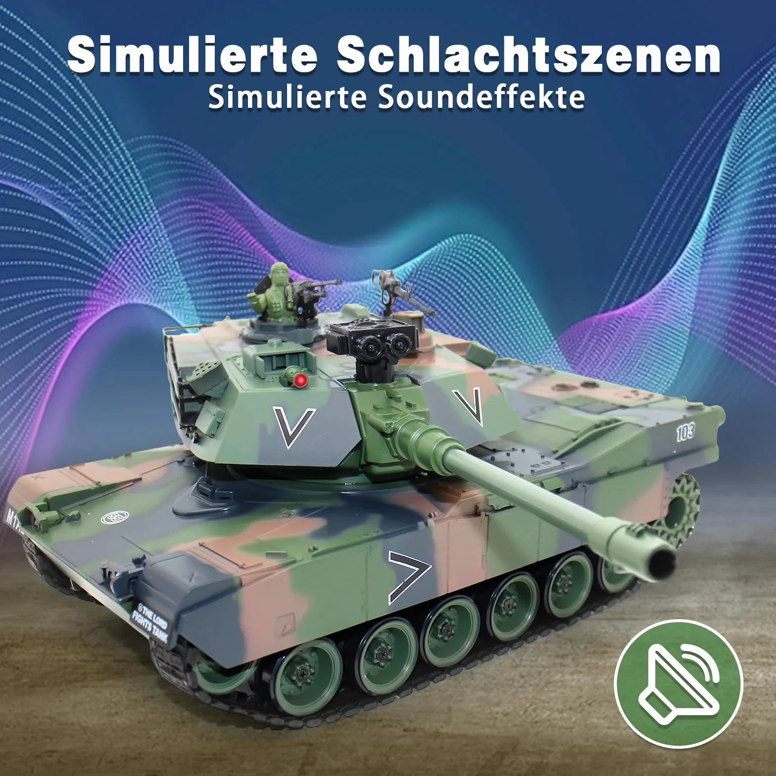 1/18 RC Tanque, M412 Main Main Control Remoto Panzer-Modellspielzeug 15CH Battle Army Tank Licht Humo Sound,Militares RC Vehículo para adultos y niños que dispara BBS y bombas de agua