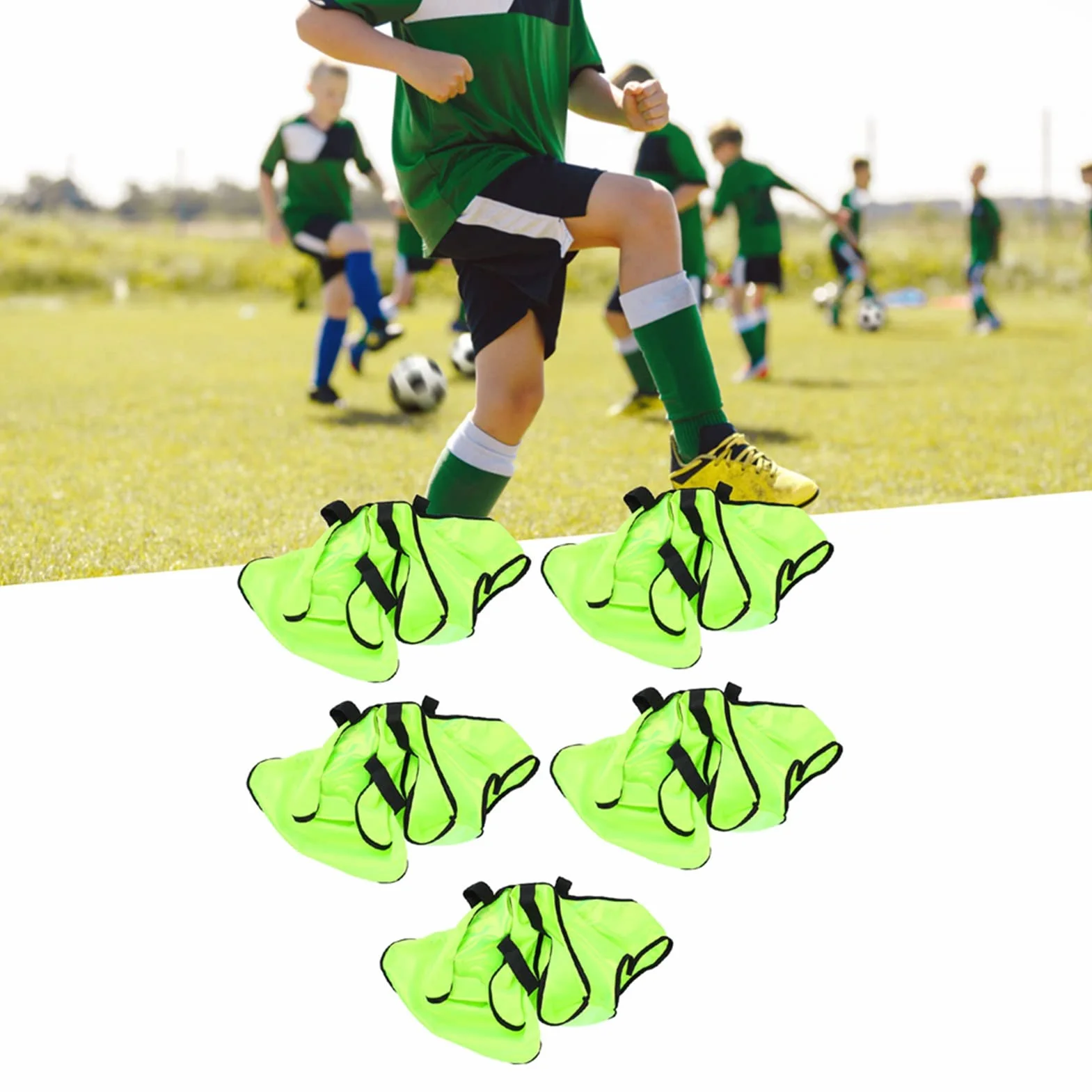 Chaleco de Práctica para Niños 5 Piezas, Pinnies de Fútbol Sin Mangas