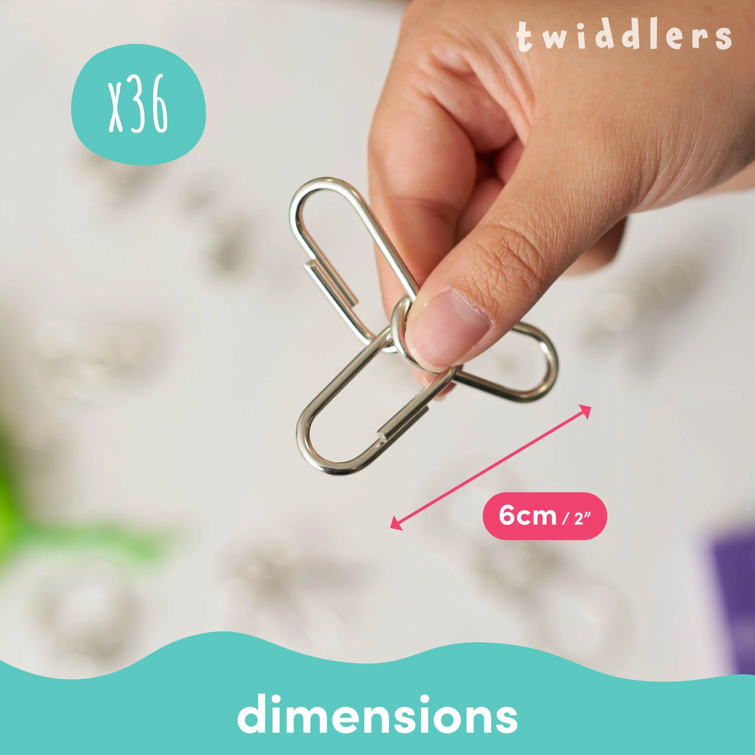 THE TWIDDLERS - 36 Piezas Rompecabezas de Metal, Juguetes Educativos con Diferentes Niveles - Expande Imaginación y Creatividad Espacial, Regalitos Cumpleaños Invitados Niños