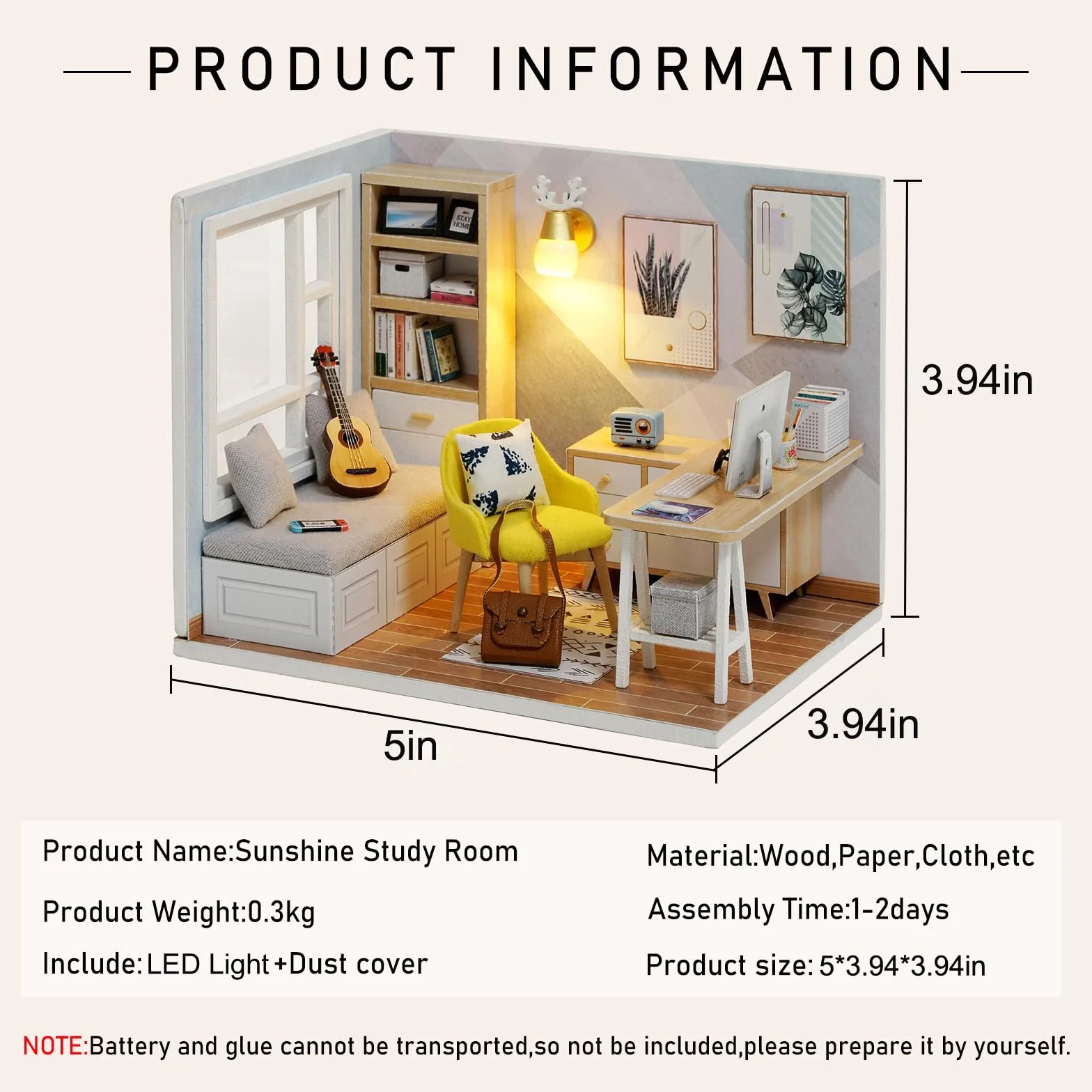 CUTEROOM Kit de casa de Madera en Miniatura 1:32 coleccionista con Muebles y Accesorios