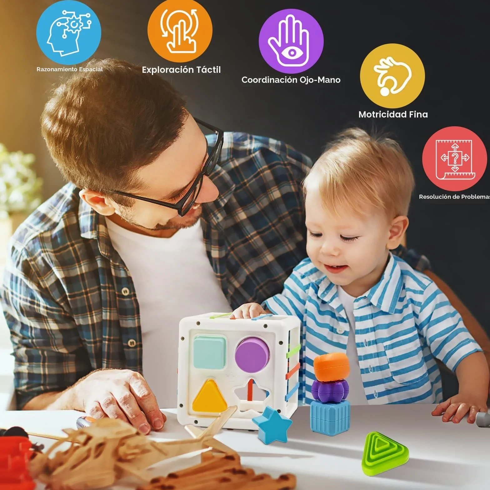 Mailesi Juguetes Montessori Niños 12 18 24 Meses, Juguetes Bebes en Forma de Cubo para La Motricidad Fina y el Aprendizaje Temprano, Regalo Sensorial para Niños y Niñas 1 2 3 Años, Regalo Juguetes
