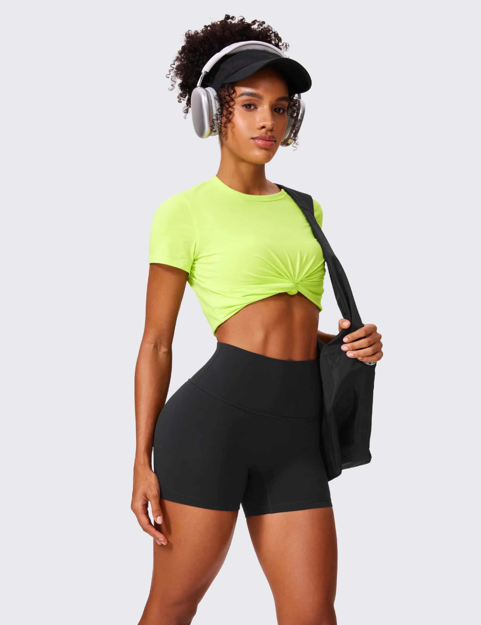 CRZ YOGA Mujeres Butterlift Shorts Levantamiento Glúteos 10/15cm Sin Costura Frontal Cintura Alta