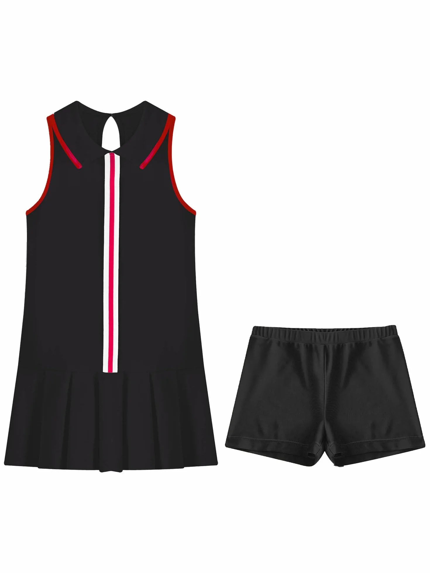 Vestido de tenis sin mangas para niña ropa deportiva de verano bádminton correr entrenamiento