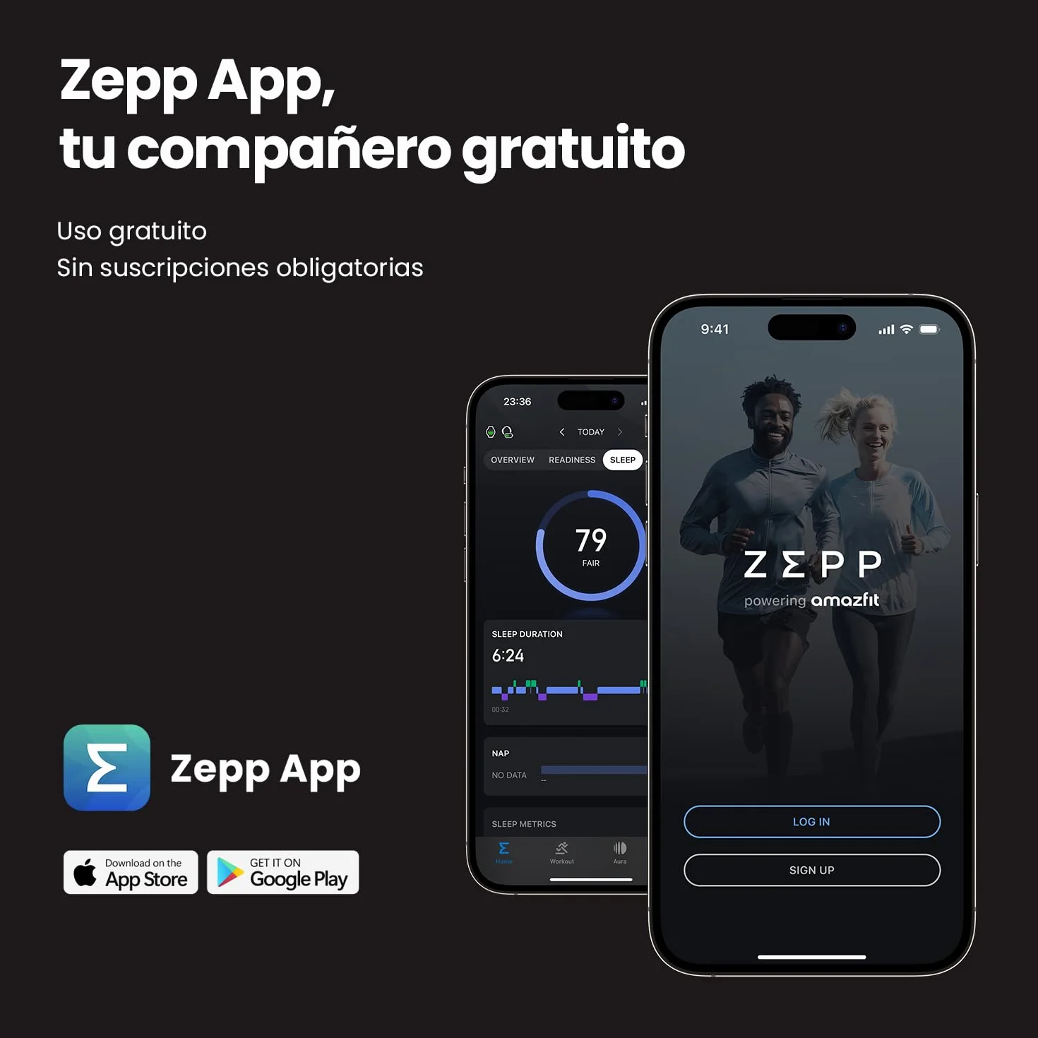 Amazfit Helio Strap Smart Band Monitor de Actividad 24/7, Ritmo Cardíaco, Sueño, Batería 10 Días, 50+ Deportes, Fuerza, Hyrox, Sin Suscripción, Android y iPhone