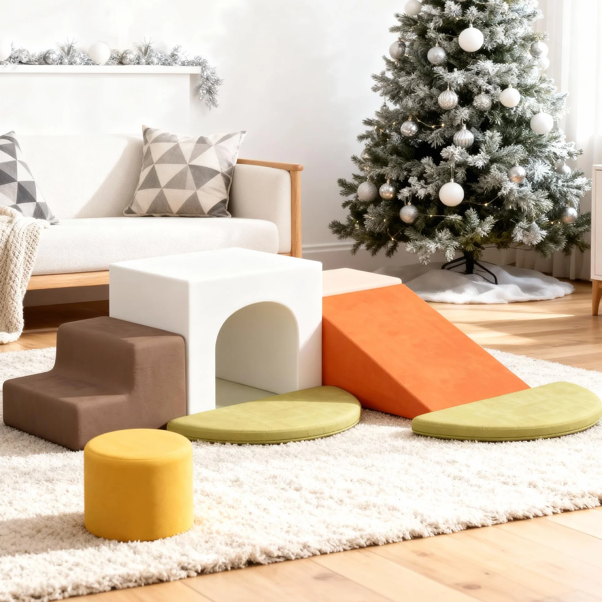 BanaSuper Bloques Espuma Educativos para Niños | Juego Motricidad Base Antideslizante | EN71 | 7 Bloques Psicomotricidad Modular Lavable