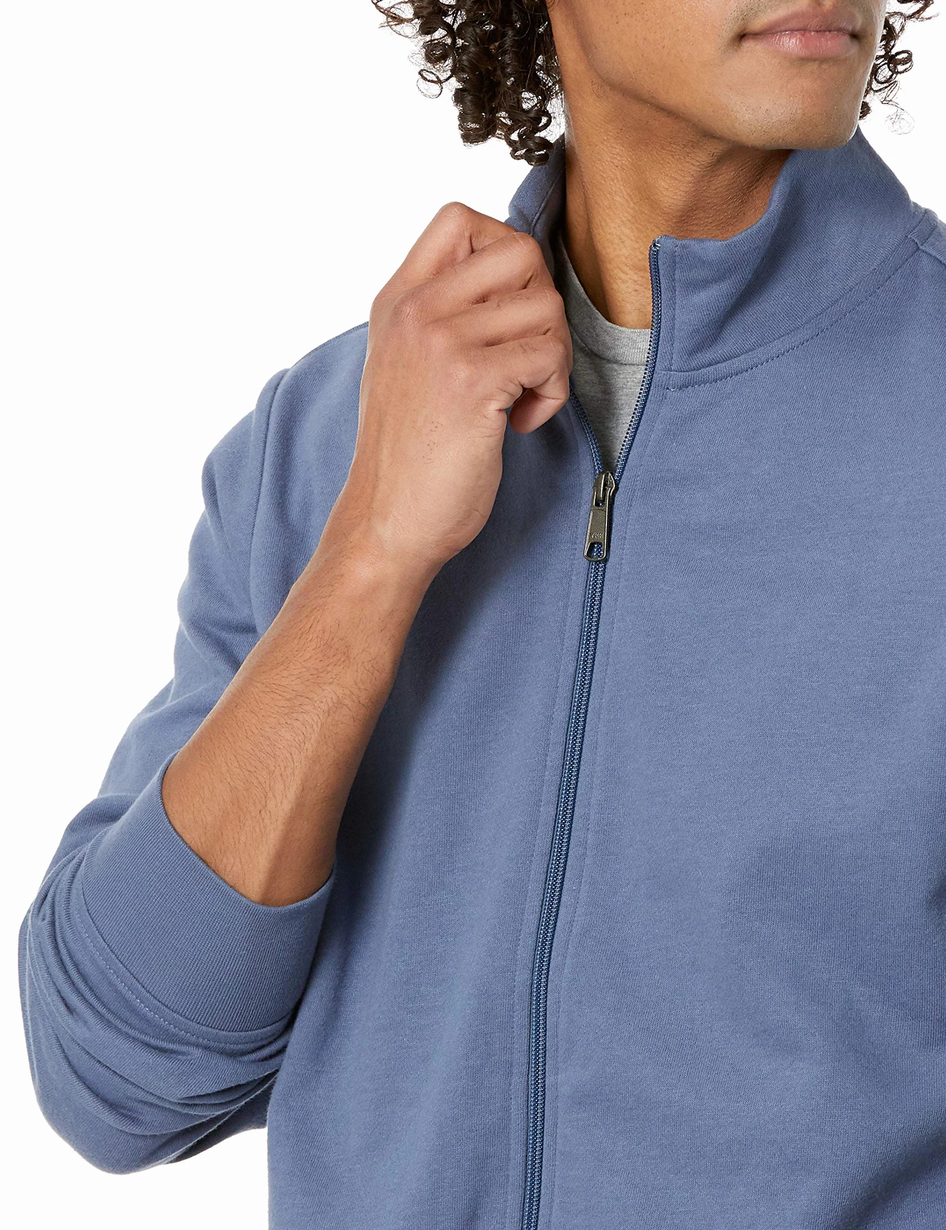 Amazon Essentials Sudadera Ligera de Felpa Cremallera Completa Cuello Perkins Hombre