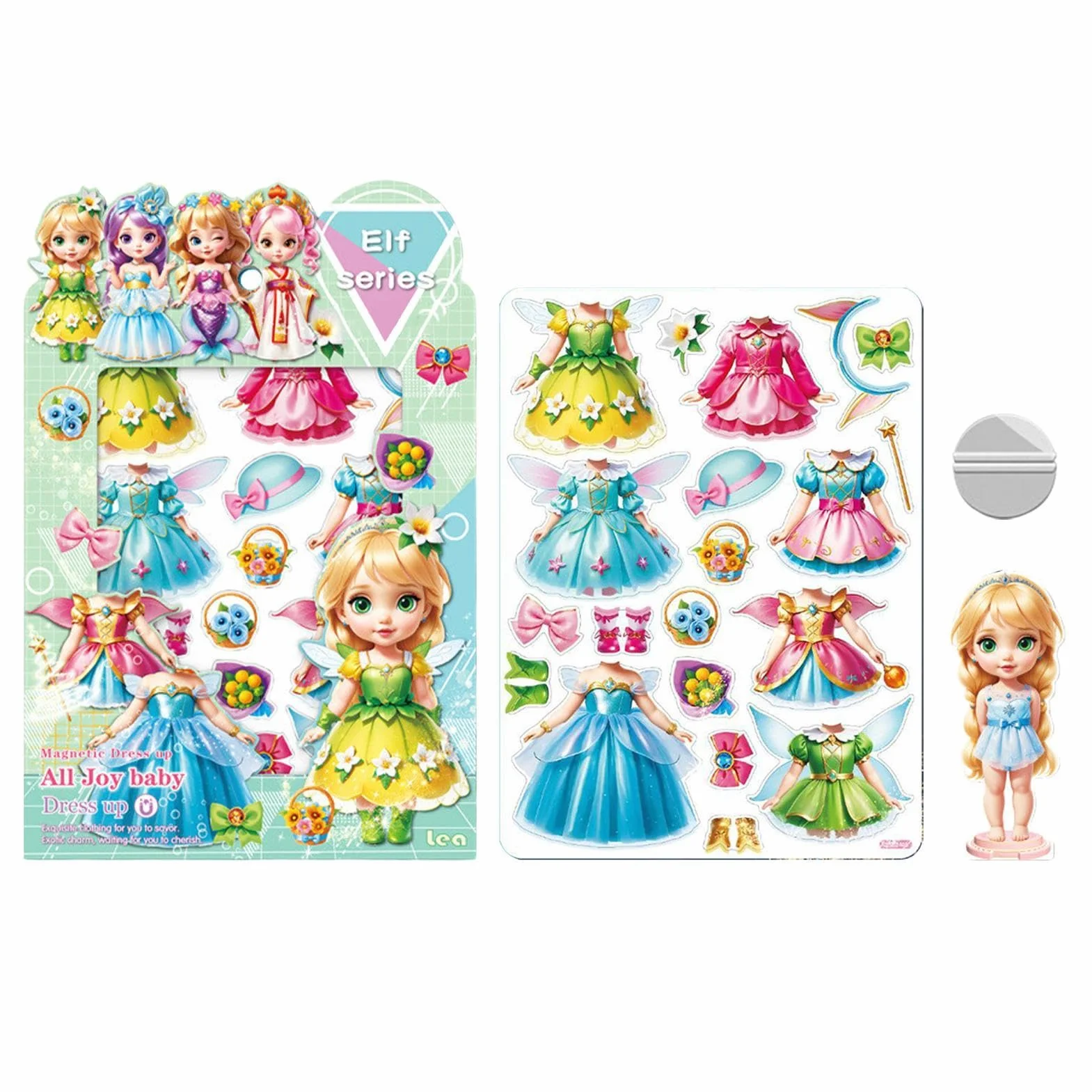 Princesa magnética para Vestir, muñecas de Papel para Vestir - Vestido de Disfraz con Recortes de muñecas de Papel con imán - Rompecabezas de Ropa con imán, muñeca Creativa para Vestir para