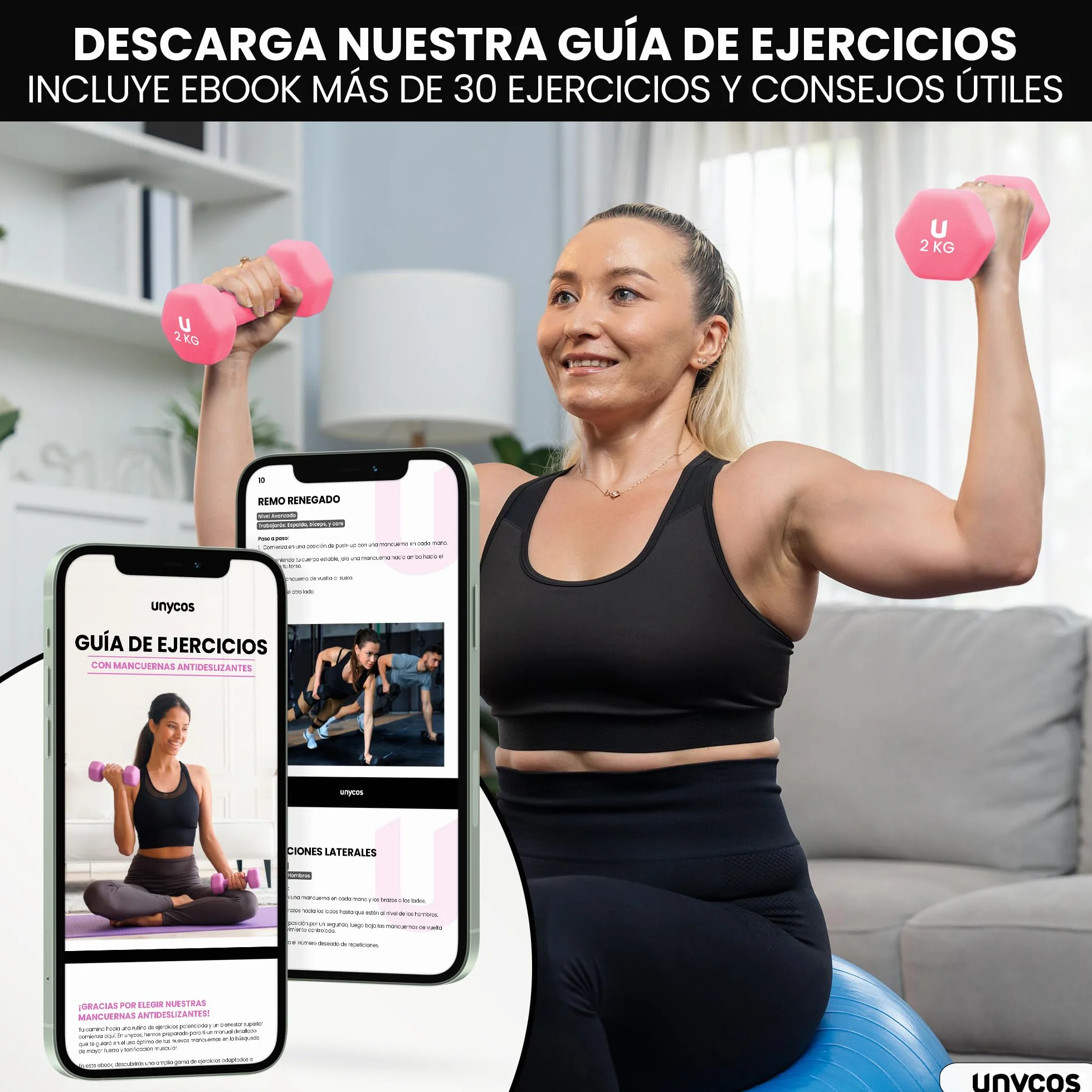 Pesas y Mancuernas Antideslizantes de Hierro y Neopreno 1-10 kg Suaves al Tacto Ergonómicas Anti-Rodadura para Gimnasio en Casa