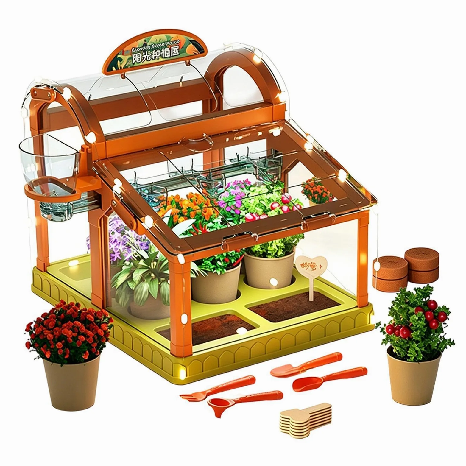 Kit de jardinería y cultivo en invernadero para niños, científico educativo | Kit jardinería para niños | Para Flores Verduras Interior Exterior Hogar Naturaleza