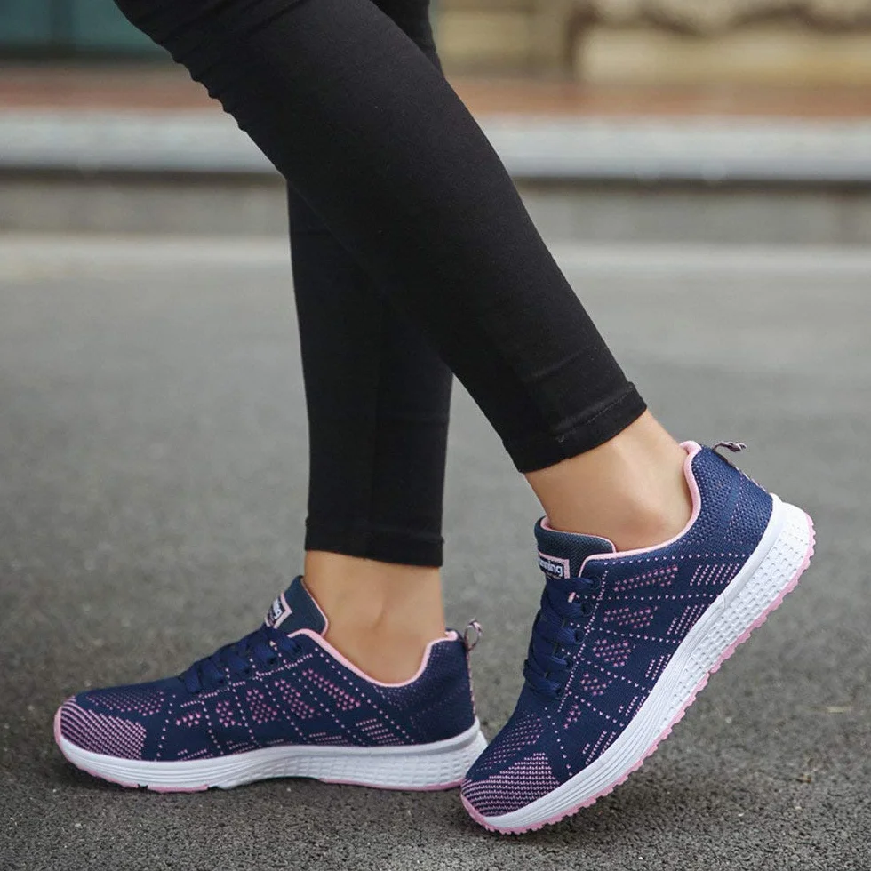Zapatillas Deporte Respirable Correr Running Cojines Aire Calzado Mecedora Net Estudiante Volar Mujer Gimnasia Ligero Sneakers Atletismo
