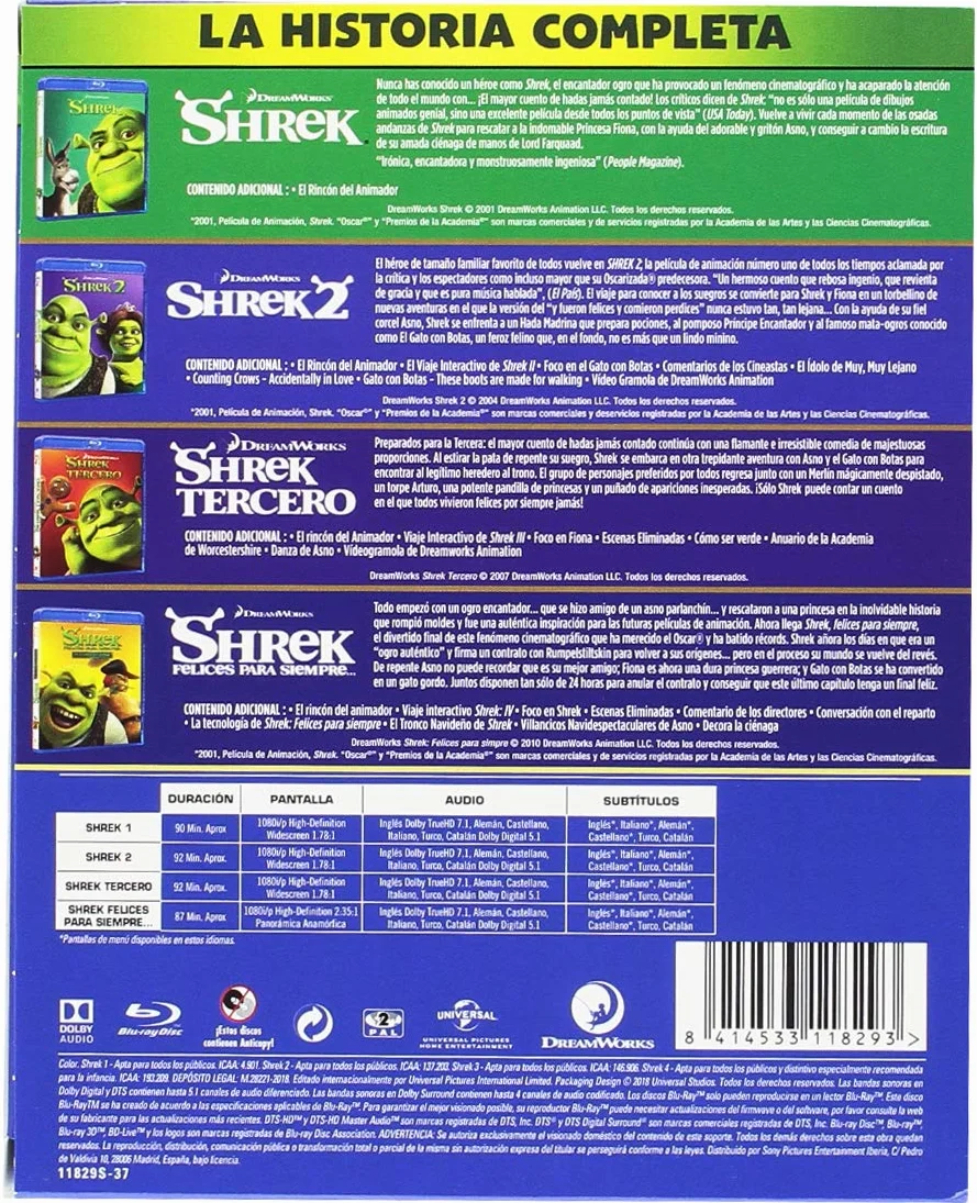 Shrek - Temporadas 1-4 [Blu-ray]
