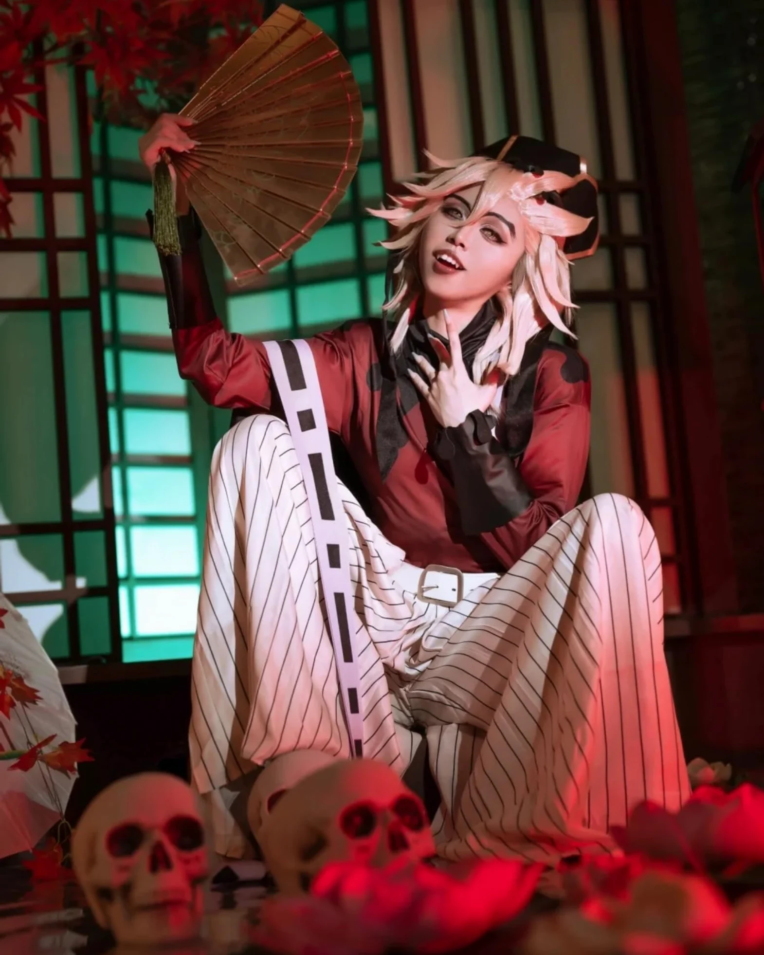 Disfraz de Demon Twelve Kizuki Cosplay Outfit Kokushibo Disfraz Akaza Cosplay Douma Halloween Disfraz adulto carnaval