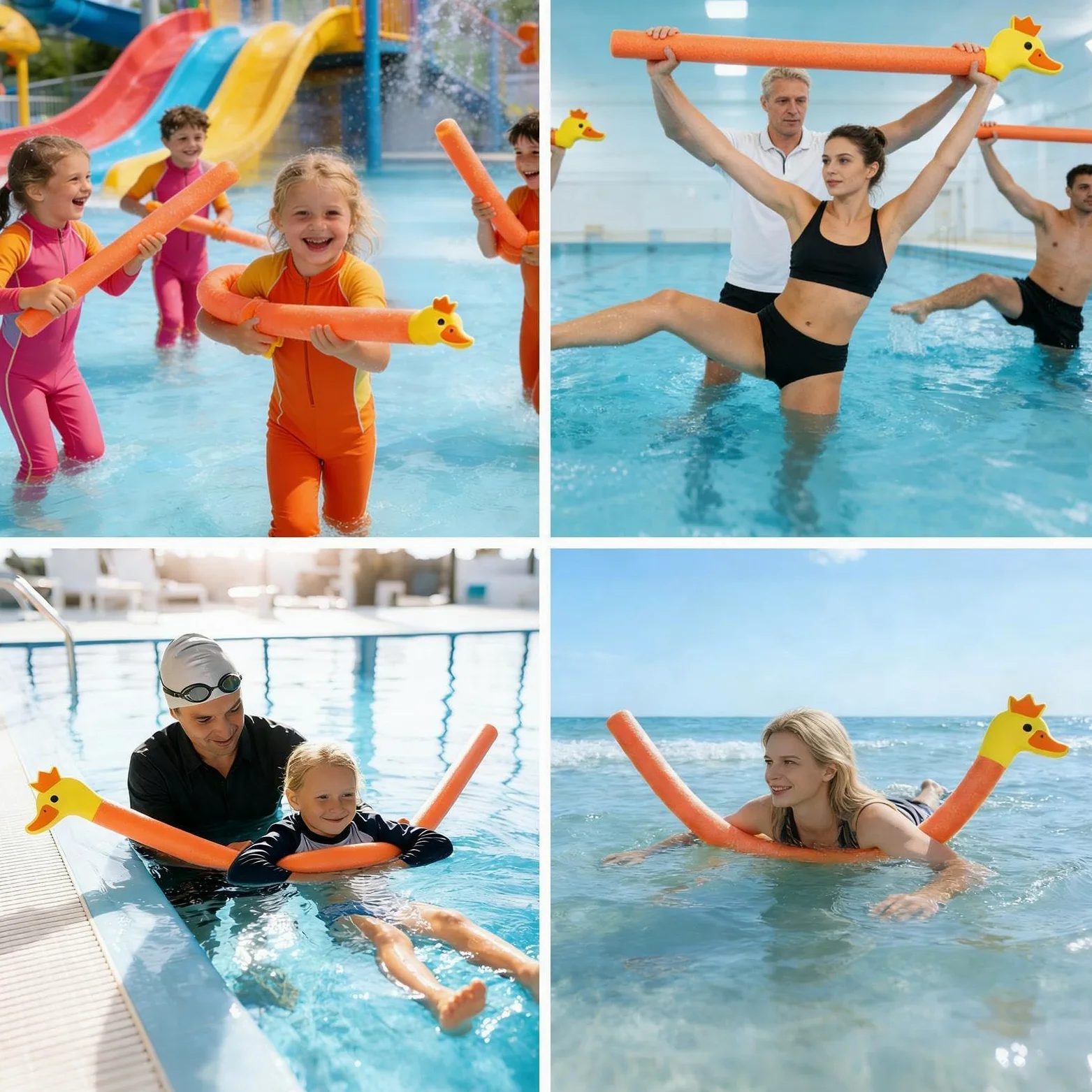 Noodles de Piscina Ayuda de flotación para Ejercicio con Cabeza Animal | Flotadores para piscina Para reuniones fin de semana, vacaciones, , playa, lago, río, aire libre