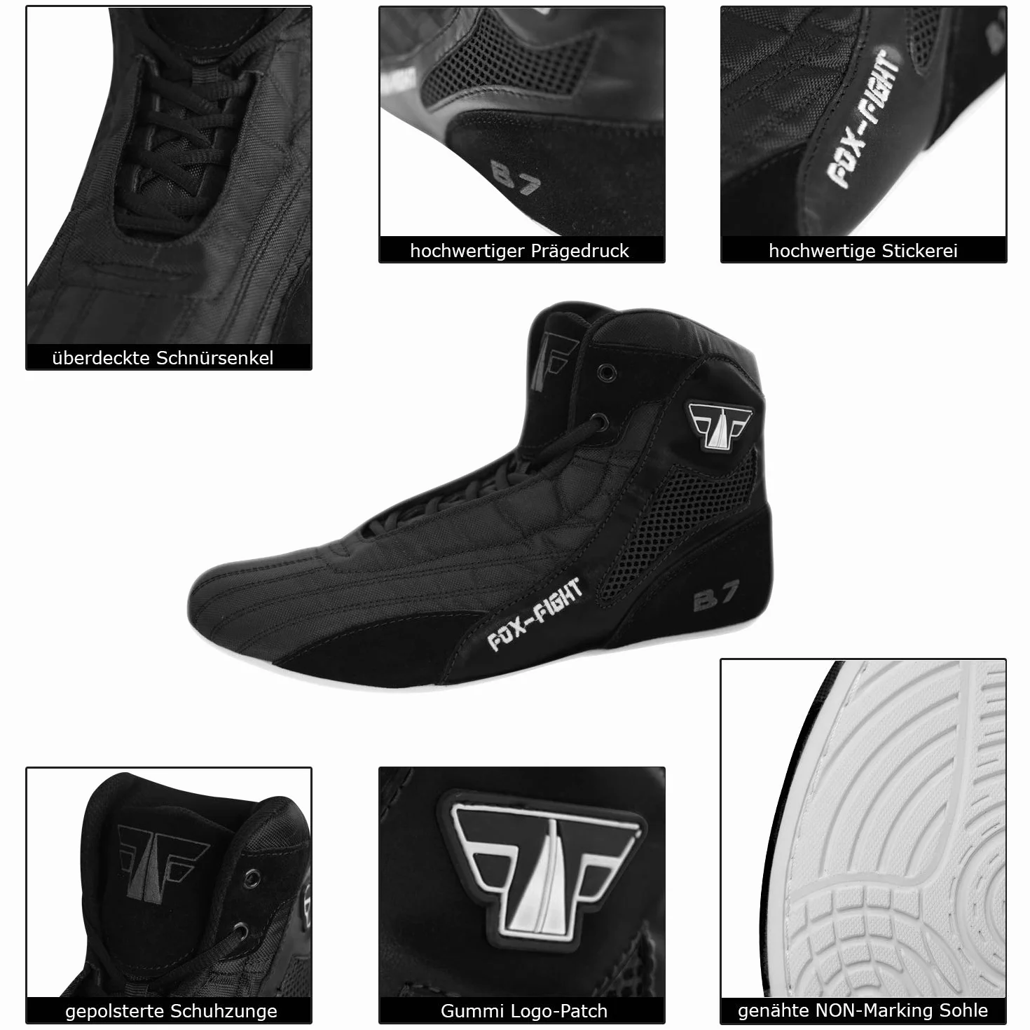 FOX-FIGHT Zapatillas de artes marciales transpirable flexible ante lucha fitness bodybuilding