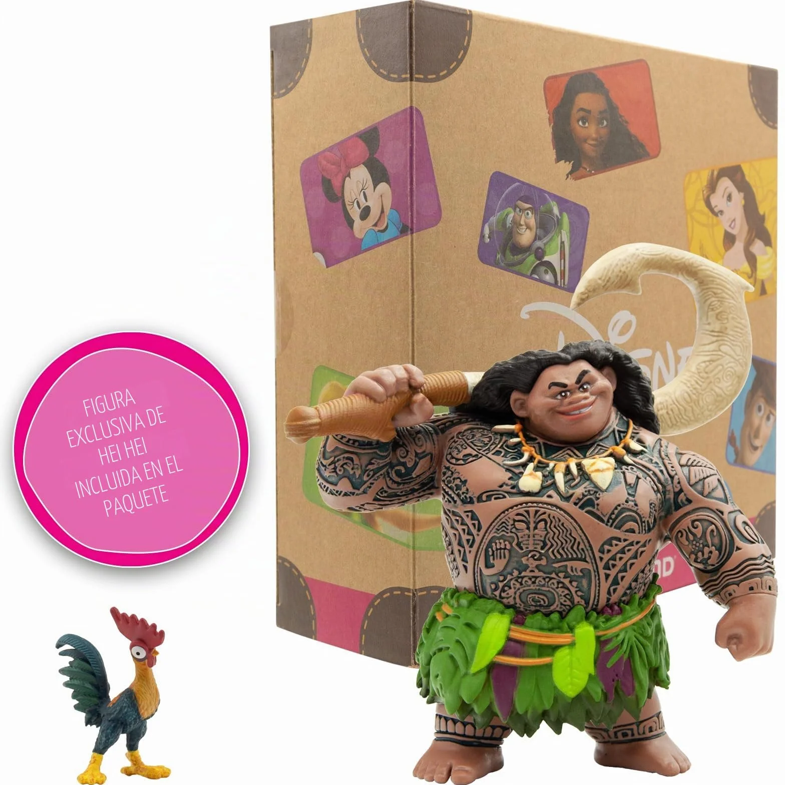 Bullyland 13261 - Walt Disney Vaiana play figure set con Vaiana, semidios Maui, cerdo Pua & Heihei, fiel al detalle, ideal como figura de tarta y regalo para niños