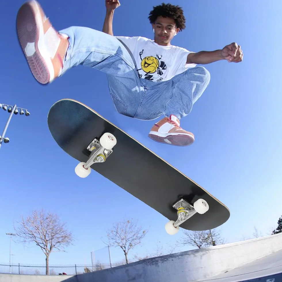 Skate Completo Monopatín Principiantes Estrellado Ruedas PU - Skateboard Niño, Monopatín Niños Patinete Rodamientos Penny Board Adulto Adolescente Joven