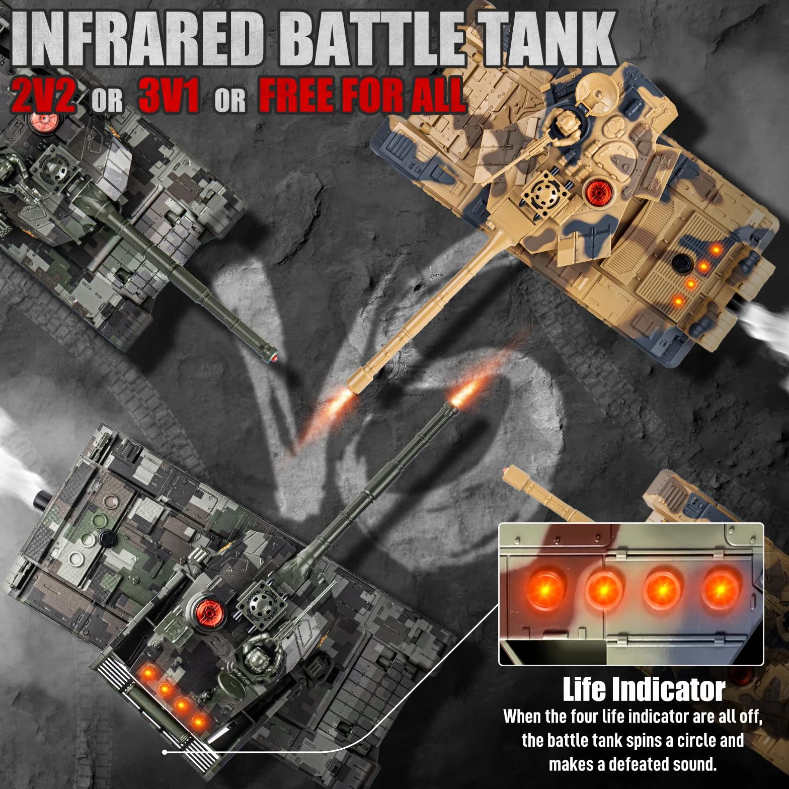 Supdex Tanque Control Remoto 1/24, Tanques Radiocontrol China 99 VS Russian T90, 2,4 GHz Tanque de Guerra con Luz y Humo, Efectos de Sonido, Juguetes de Tanque Apto para Niños a Partir de 6 Años