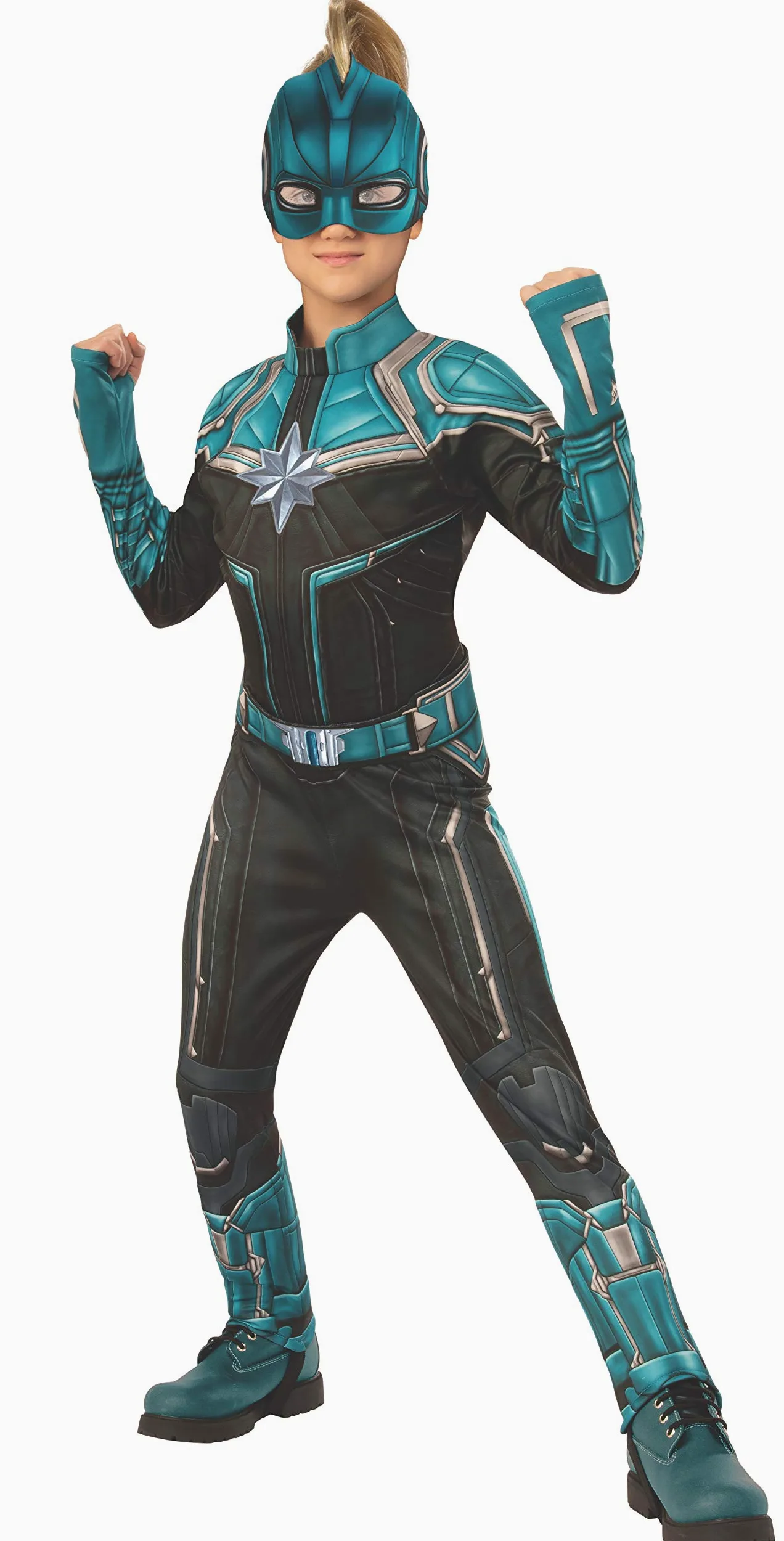 Rubie's Disfraz oficial de Capitán Marvel Kree, disfraz para niños, talla grande de 8 a 10 años