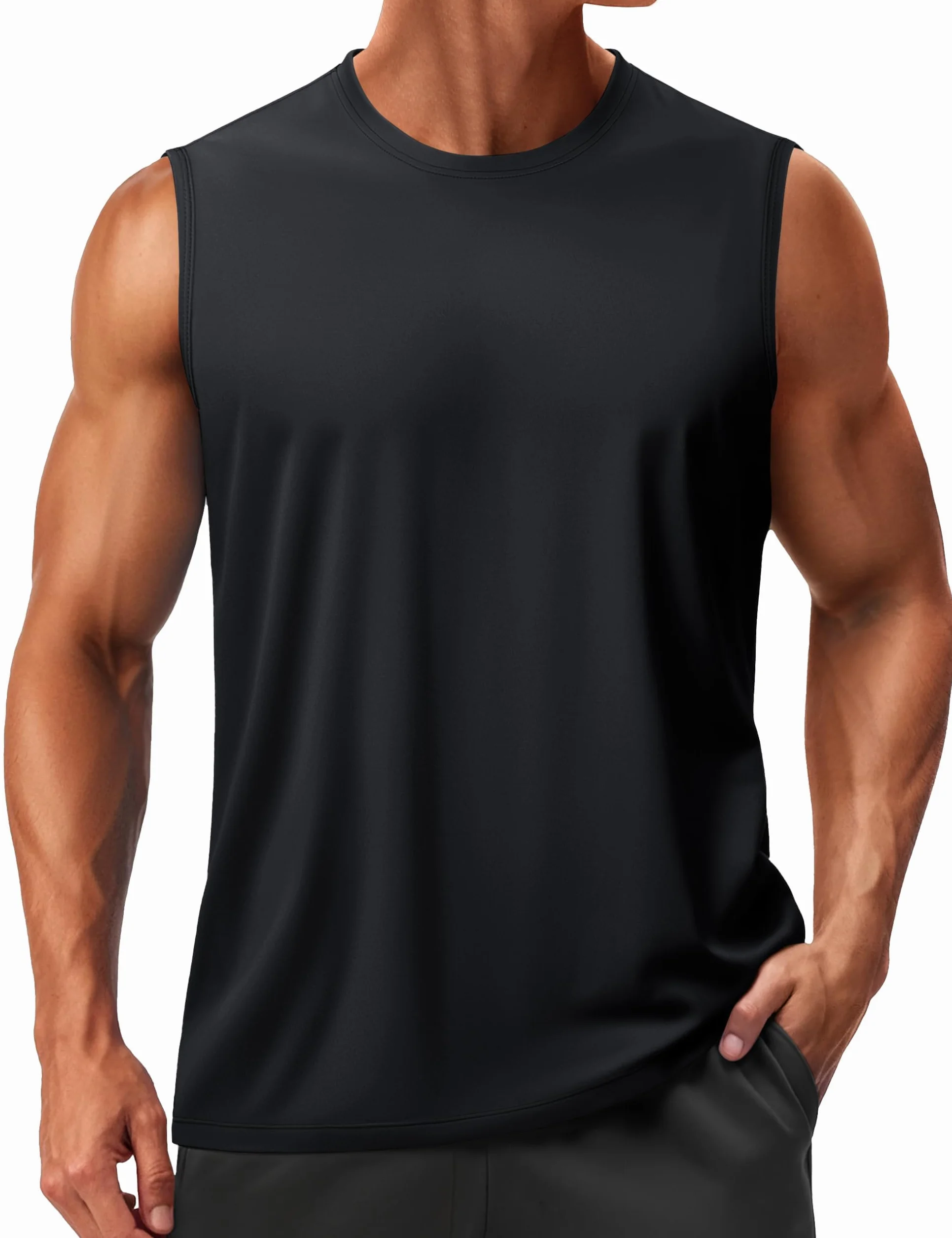 TACVASEN Camiseta de tirantes para hombre UPF 50+ UV protección solar secado rápido