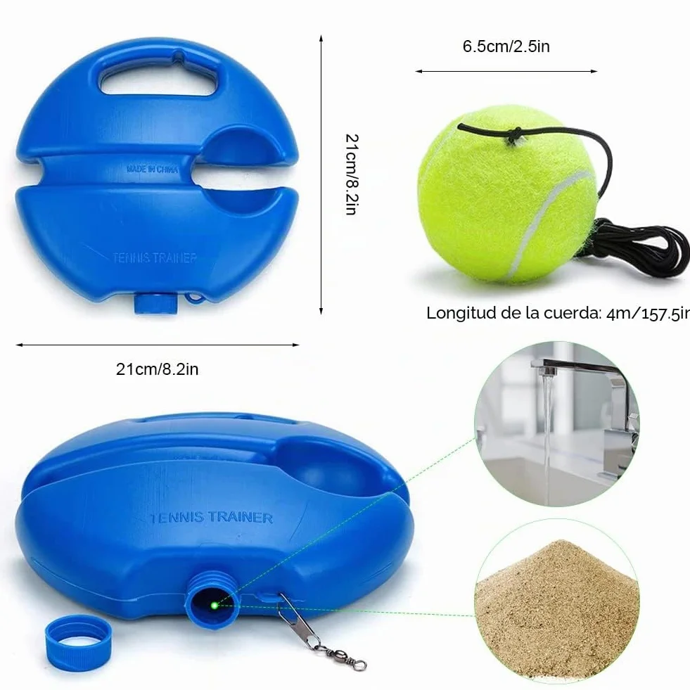 Juego de entrenamiento de tenis con 2 pelotas