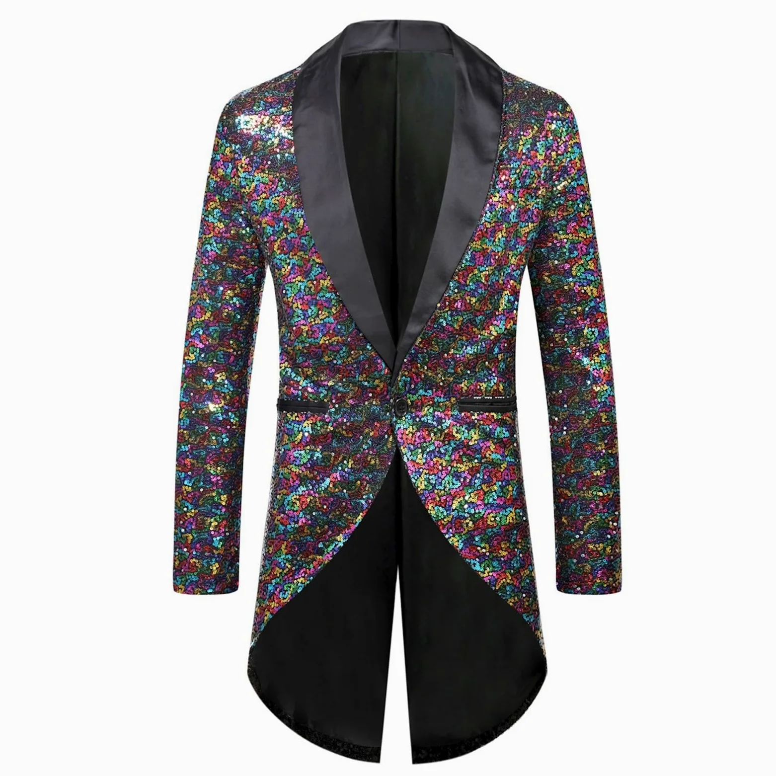 Generisch Disfraz de carnaval para hombre, estilo carnaval tendencia, abrigo especial con purpurina, cómodo, informal, suelto, para comercio exterior