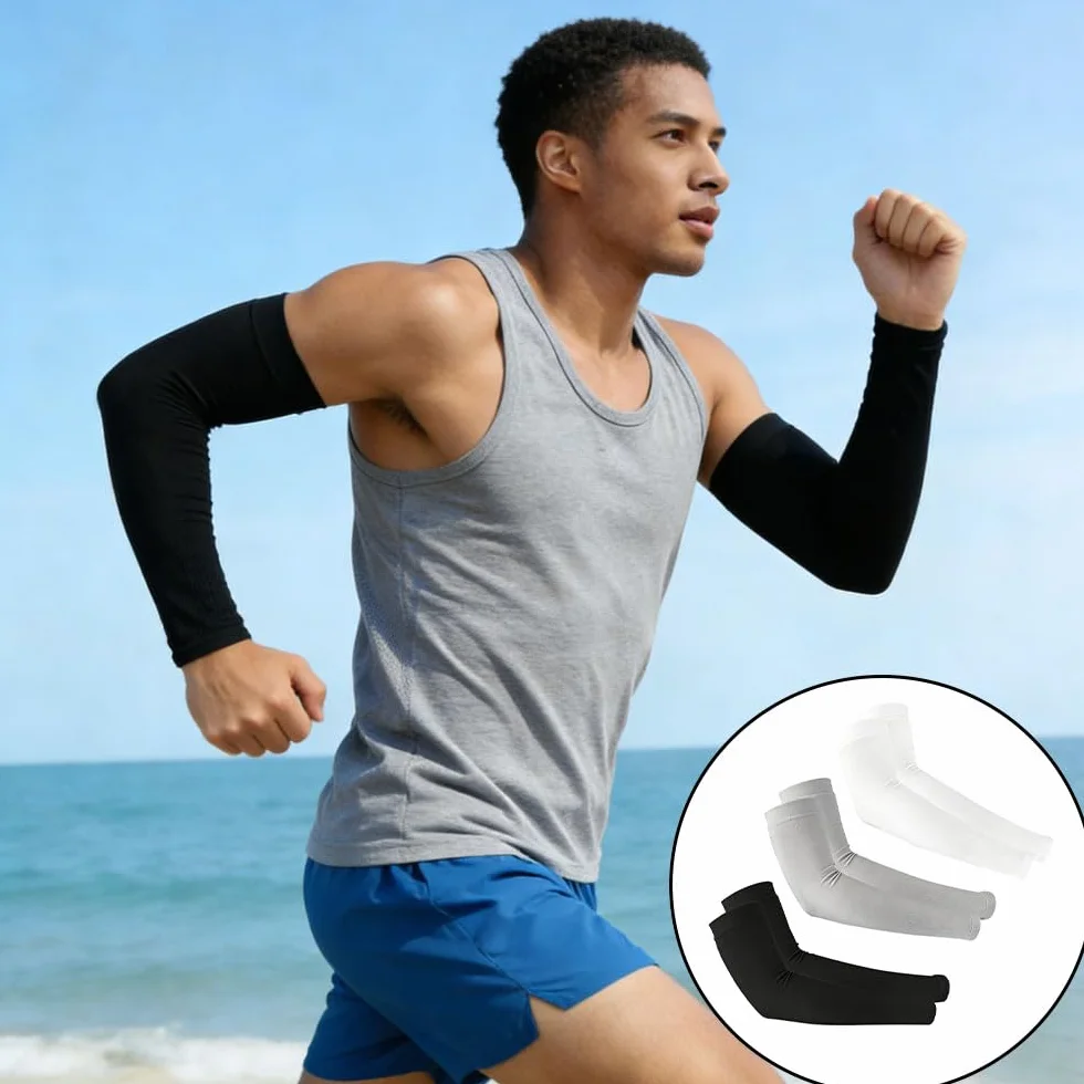 Manguitos con Protección UV, 3 Pares Mangas de Compresión Transpirables para Hombres y Mujeres, Calentadores de Brazos para Deportes Exteriores