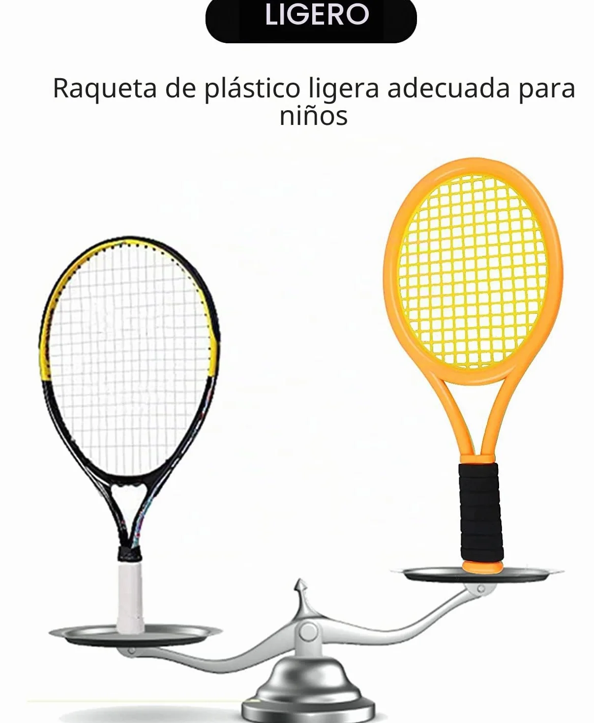 Juego de Raquetas de Tenis para niños, de 17 Pulgadas, con 4 Pelotas Suaves y 6 Volantes de bádminton para niños pequeños, Deportes en Interiores y Exteriores