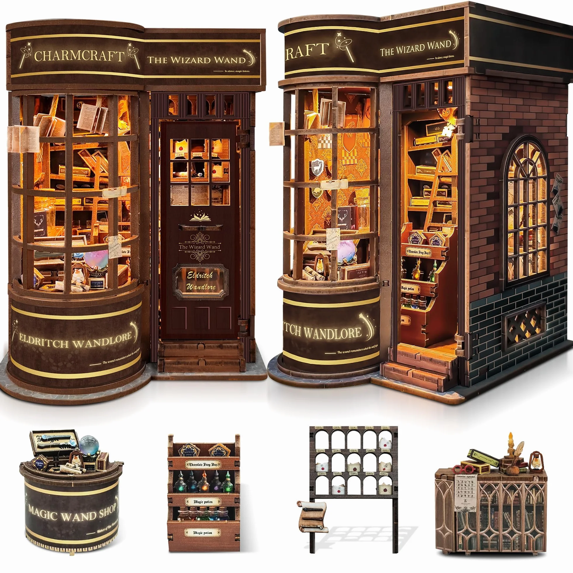 Kit Book Nook Casas en Miniatura con Muebles y Luces LED para Adultos