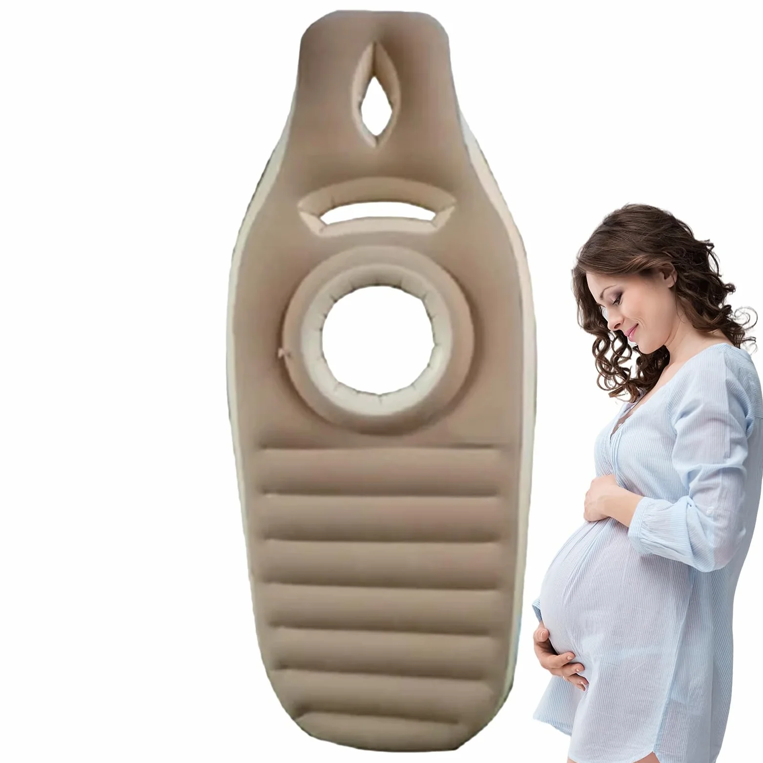 Flotador de piscina para mujer embarazada, balsa antideslizante para maternidad, tumbona de playa para embarazo, tumbona de playa de PVC grueso, con agujero para el vientre para mujer, patio trasero y