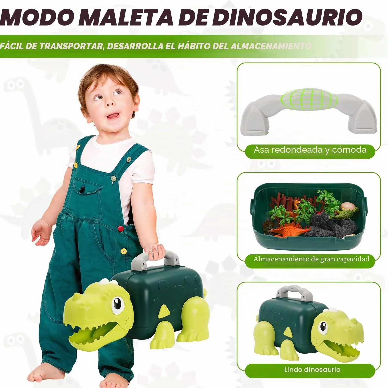 Juguetes de Dinosaurios 22PCS Realistas con Volcán, Huevo y Caja de Almacenamiento para Niños 3-8 Años