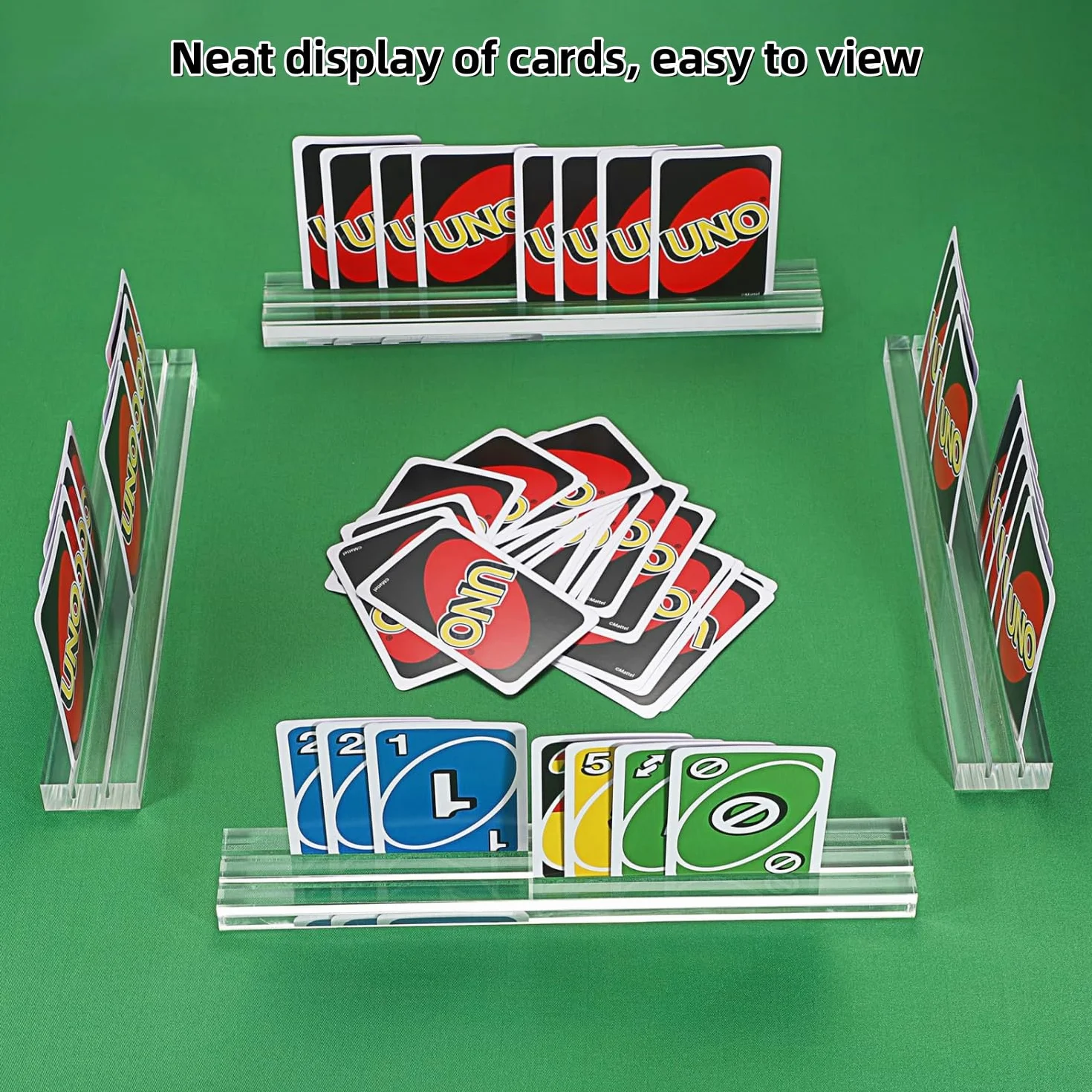 Soporte para Naipes, 2PCS Acrílico Soporte para Juego de Cartas, Titular de La Tarjeta de Juego para Niños Discapacitados Adultos Personas Mayores (Blanco)