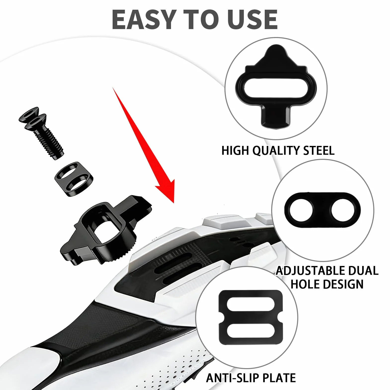 Zapatas para bicicleta compatibles con Shimano SPD SH51, tacos SPD antideslizantes, fijación 2 agujeros