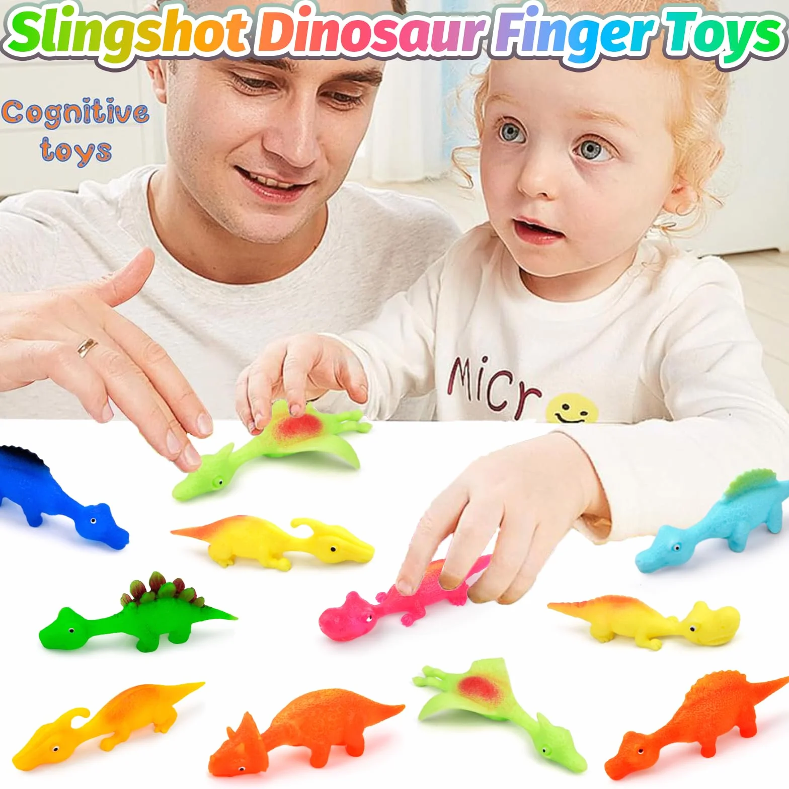 Jadyon Dinosaur Tirachinas Dedos Juguetes Fiesta Niños Caucho Voladores Regalos 20pcs