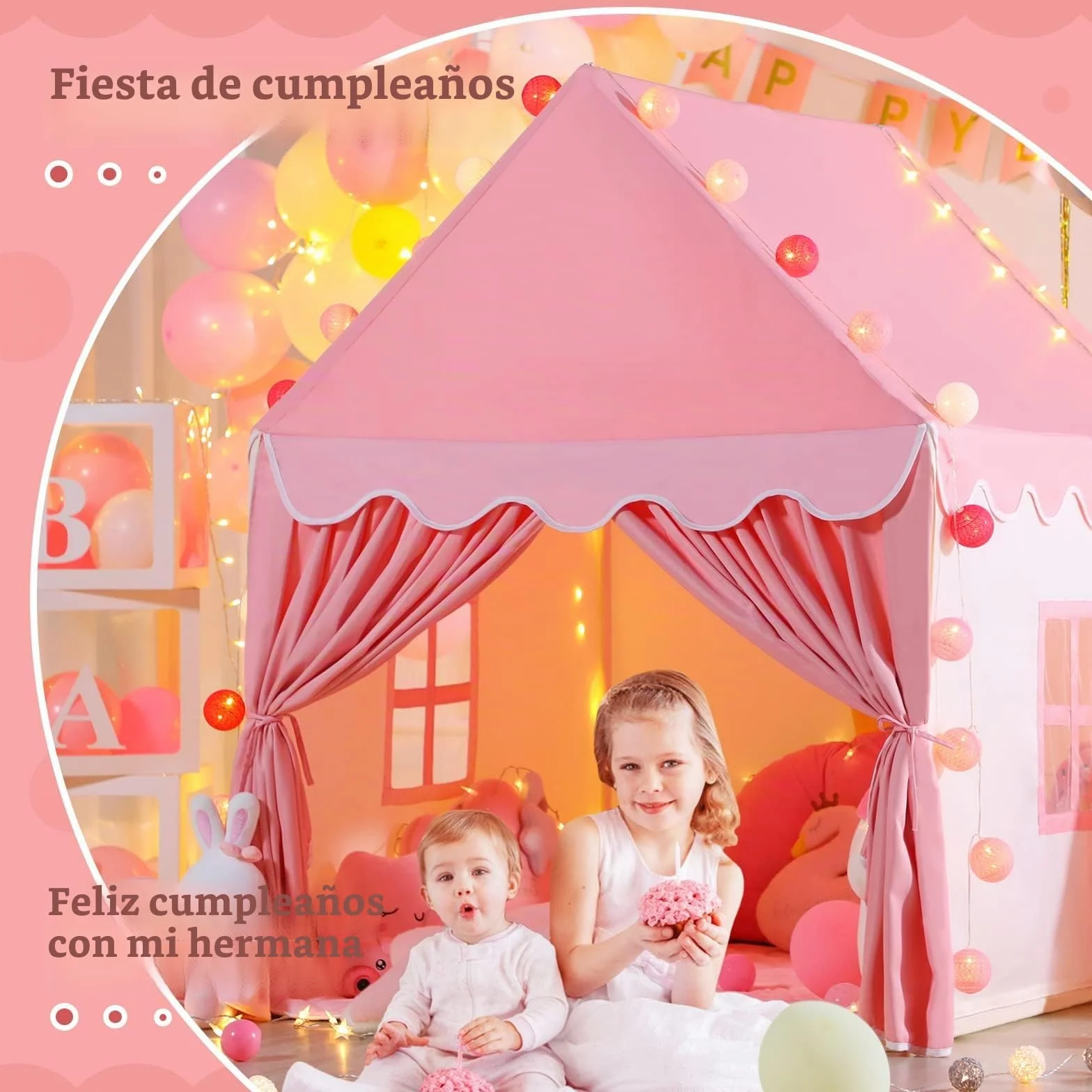 Wilwolfer Tienda de Juego para Niños Tipi Casa Infantil de Tela Interior Exterior Juguete