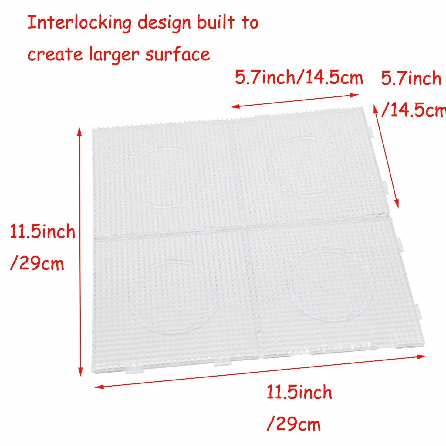 H&W 4 tableros de cuentas de fusible de 5 mm, kits de tableros de clavijas transparentes grandes, con regalo de 4 papeles de planchado (WA3-Z1)