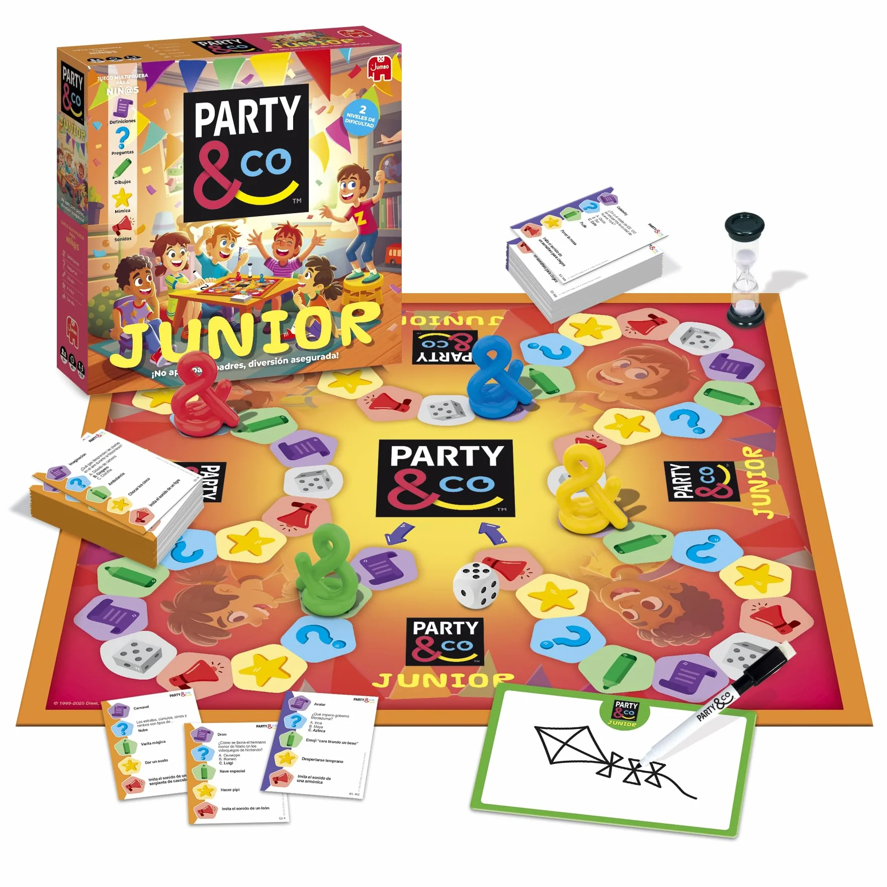 Party & Co. Junior - Juegos Infantiles para niños +8 Años, Juego de Mesa Multi-Prueba, Juego de Mesa por Equipos, Regalos niños 8 años