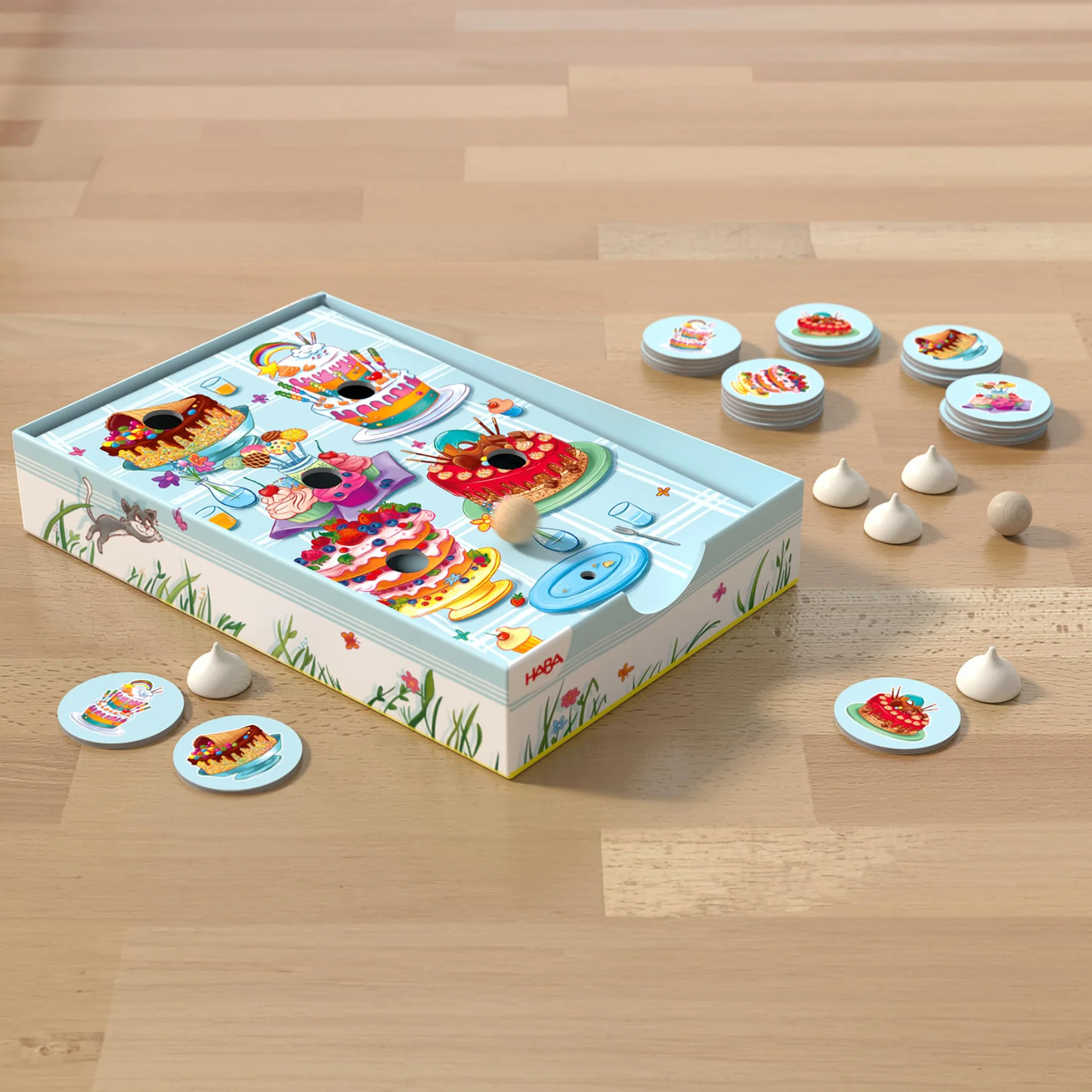 HABA Pastel de Cumpleaños Empresa Niño-Un Juego de Habilidad y Aliento-4 Años y más-307032, 307032, Colorido