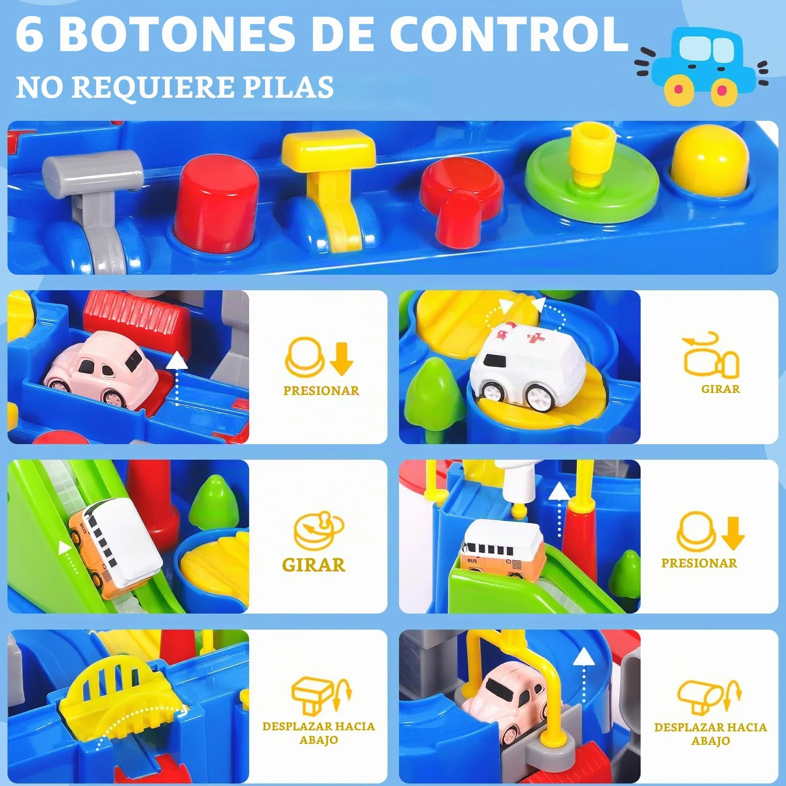 Pista de Coches Juguetes para Niños 3 Años, Circuito de Coches Juguete-s de Aventura Garaje Coche Juguete, Juguetes de Aventura Circuito, Juguete Educativo para Niños 3-6 Años Regalos