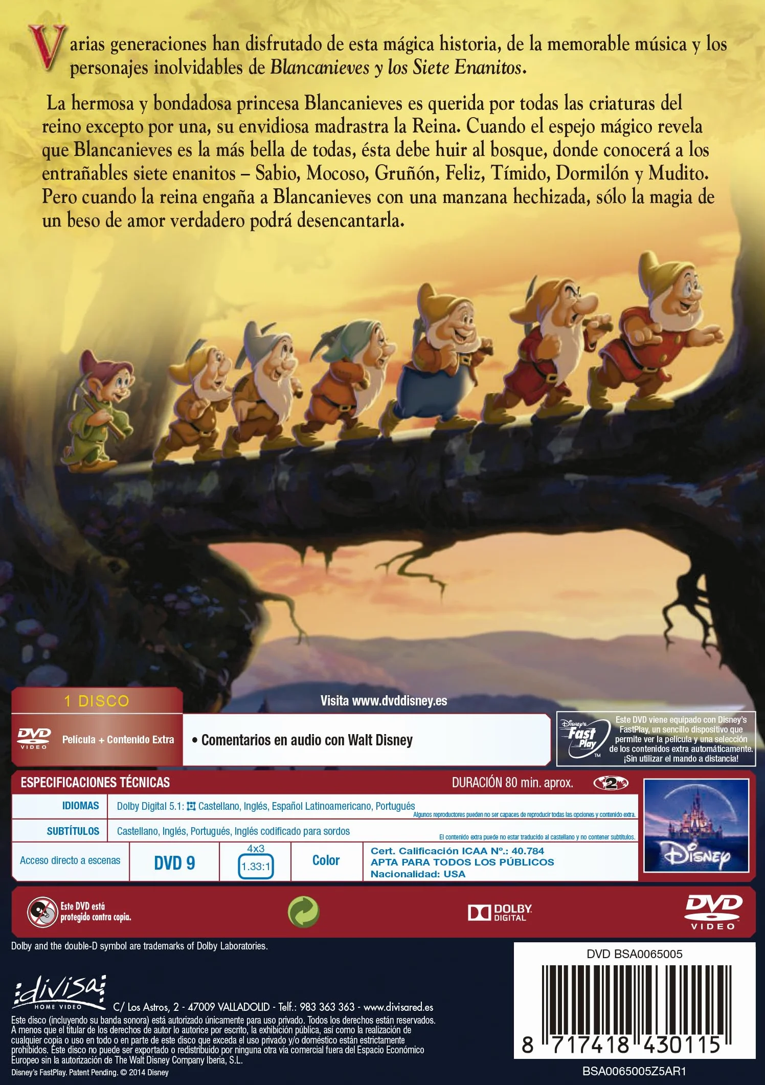 Blancanieves y los Siete Enanitos DVD
