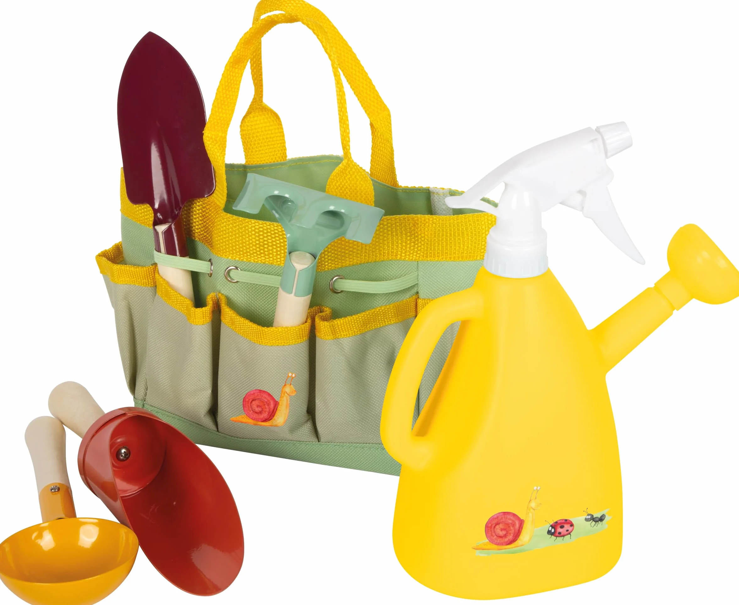 small foot Bolsa Herramientas de jardín Tiny Garden Infantil Madera Metal, a Partir de 3 años, 12664, Multicolor