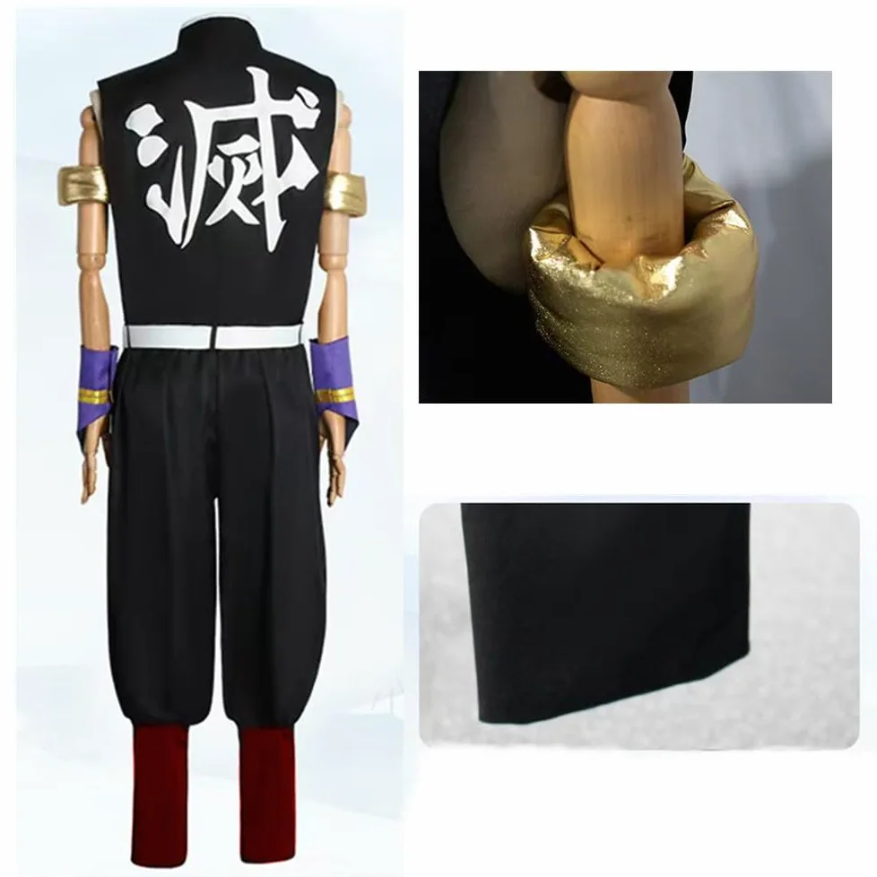 Disfraz de cosplay de anime de talla estadounidense, color negro, traje de fiesta para hombre