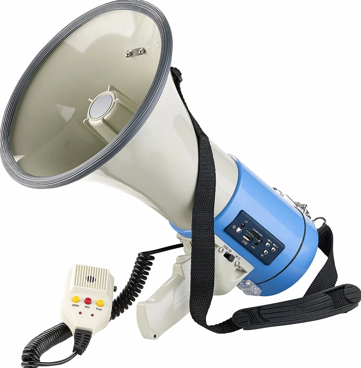 Infactory Megáfono de fútbol 50 W para Entrenadores y Árbitros con MP3, USB, SD y AUX