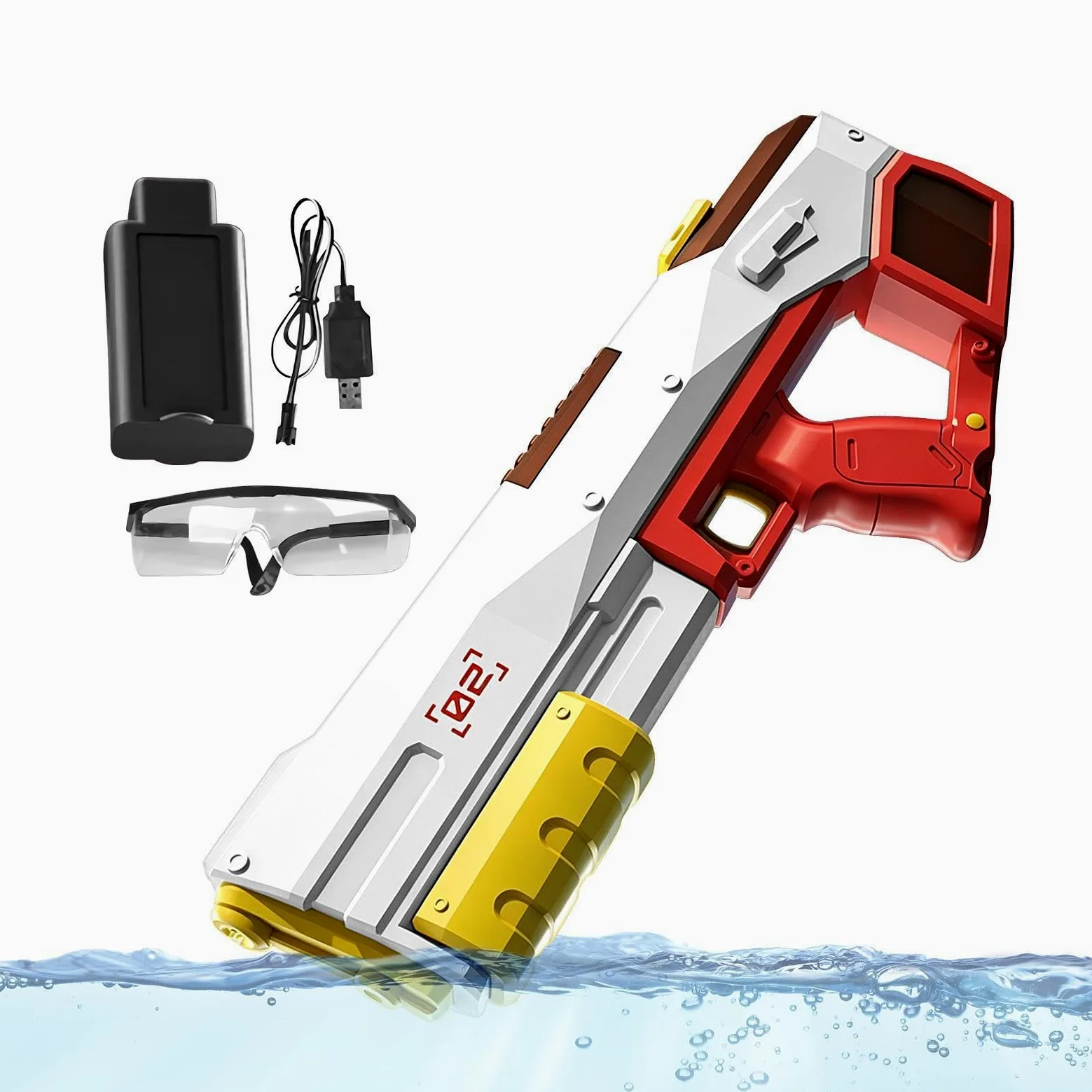 Pistola de Agua Gran Capacidad Eléctrica de Largo Alcance | Rociador de Agua Automático para Niños para Patio Trasero, Playa, Piscina, Viajes, Vacaciones, Parque, Césped, Camping,