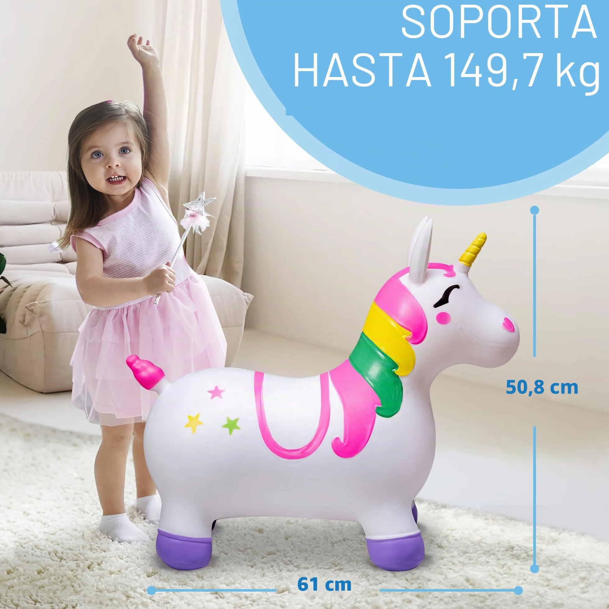 JOYIN Unicorn Bouncy Horse Kids Ride On Toy, Hopper Unicornio, Hopping Animal Toy for Toddlers Boys Girls Indoor Outdoor Bouncing Riding Activities