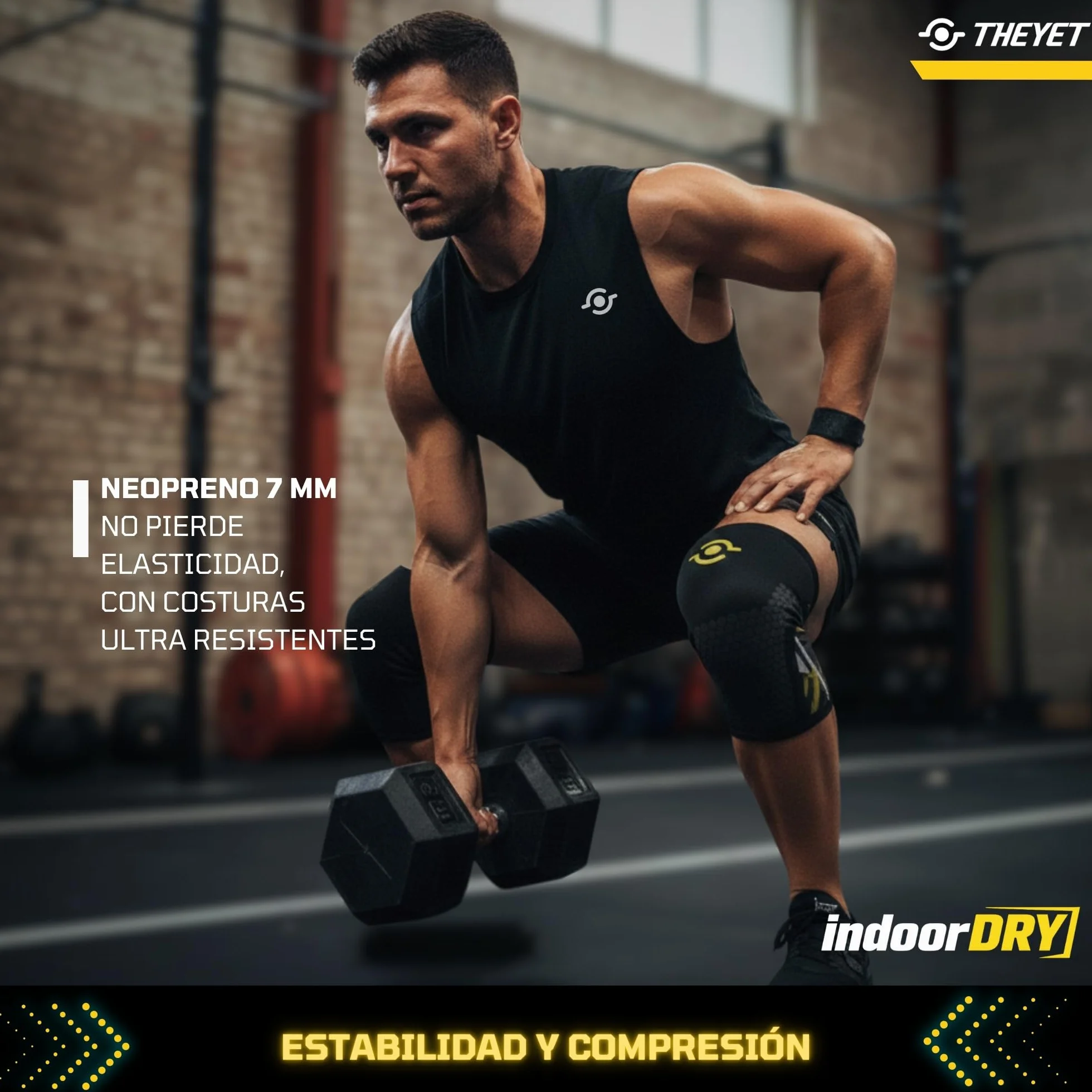Theyet Rodilleras CrossFit Neopreno 7mm Pack 2 Soporte Ajustable Mujer Hombre Gimnasio Powerlifting