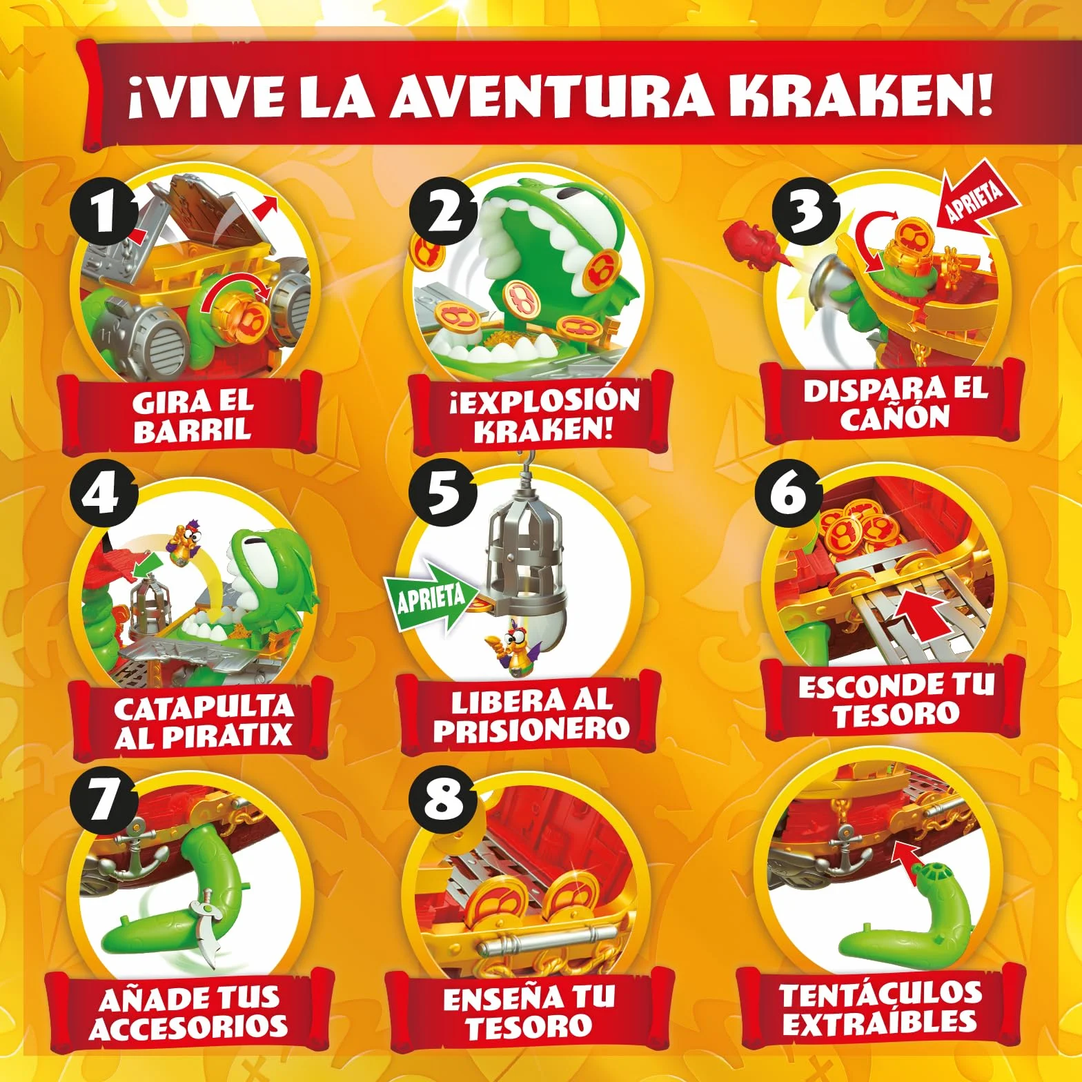PIRATIX Kraken Ship Barco Piratix Juguete con Accesorios Exclusivos