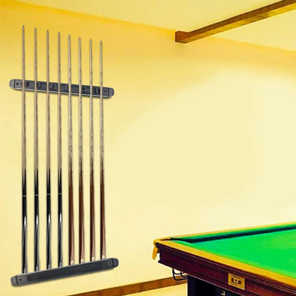 Soporte Billar Rack 6 Cue de Madera Montado en la Pared para Snooker