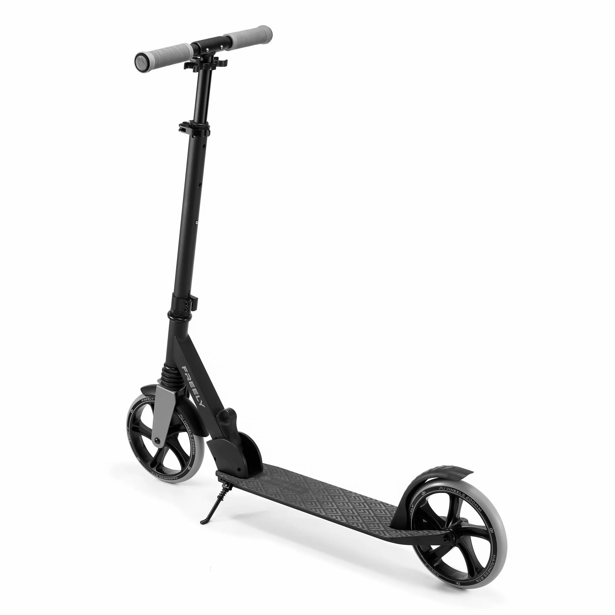 Kinderkraft Freely up to 100 kg, Scooter, Foldable Scooter, for Children from 5 Years and Adults, Large 20 cm PU Wheels, Adjustable Handlebar Height from 82 cm to 105 cm