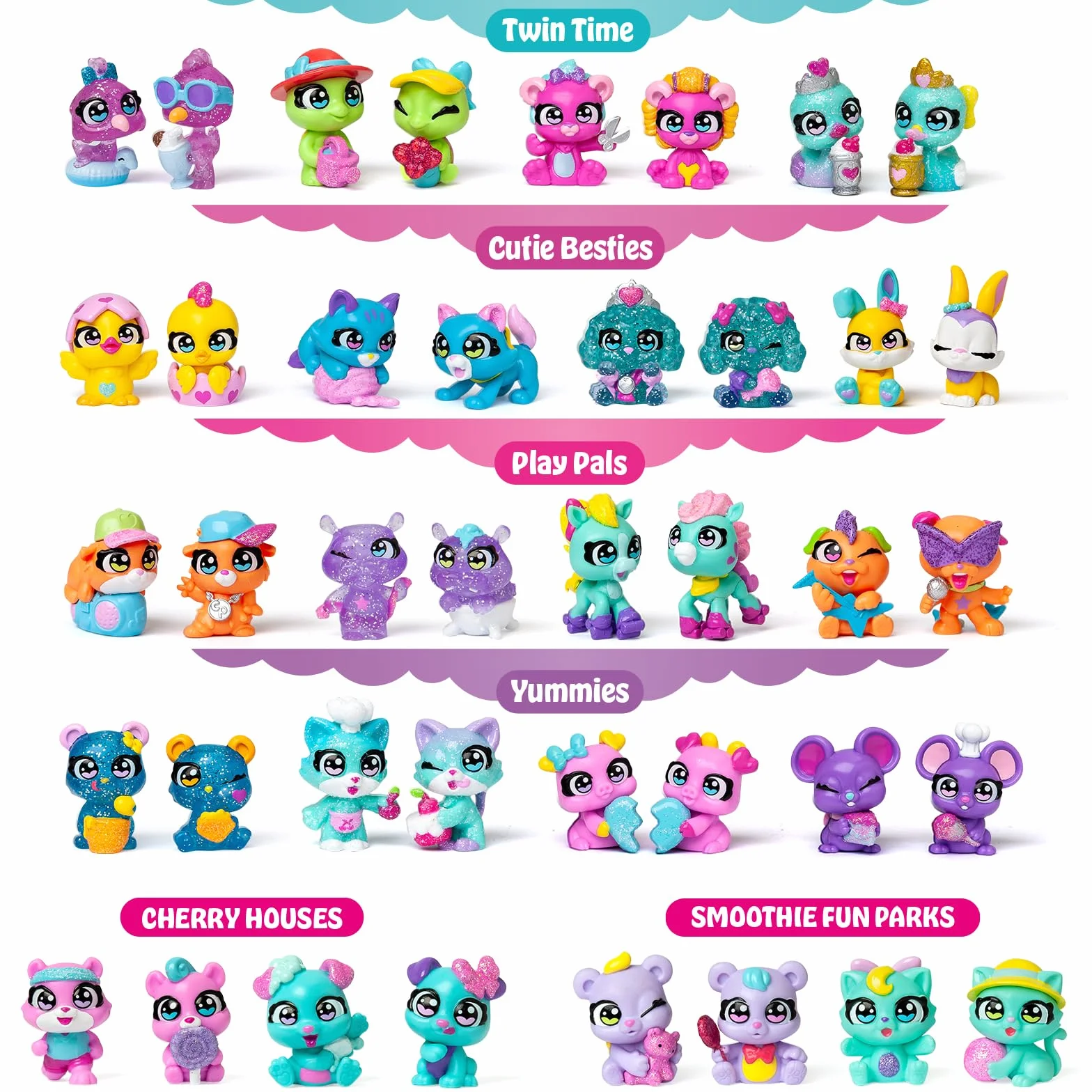 Smoothie Fun Park Bear Twins. Casita con Parque de Atracciones en Forma de Smoothie: Incluye 1 Smoothie, 2 Figuras exclusivas “Color Reveal” y 3 Accesorios