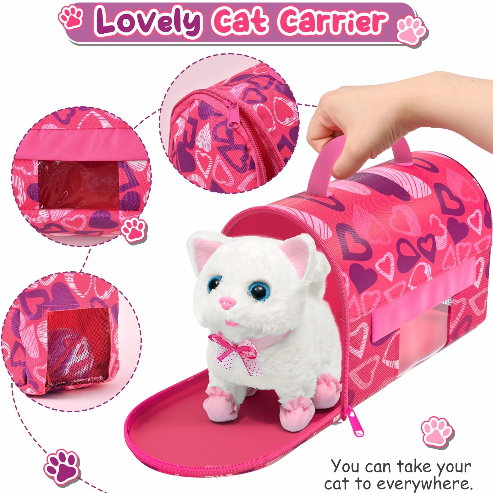 Tacobear Juguete Electrónico para Gatos Peluche Interactivo Juguetes para Bebés Que Ladran y Mueven la Cola Regalos para Niñas de 3 4 5 6 Años Juguetes para Niñas de 3 4 5 6 Años